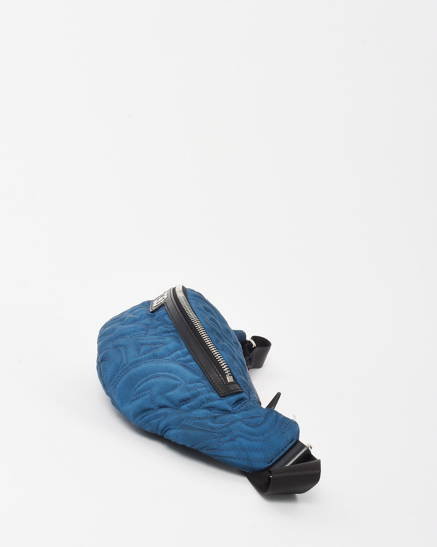 Salvatore Ferragamo Navy Gancini Logo Embossed Nylon Belt Bag