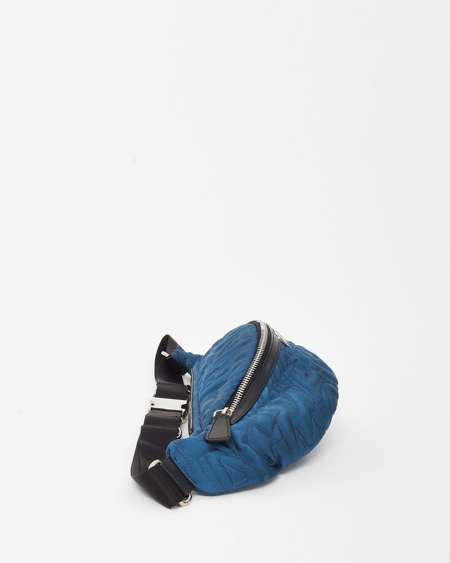 Salvatore Ferragamo Navy Gancini Logo Embossed Nylon Belt Bag