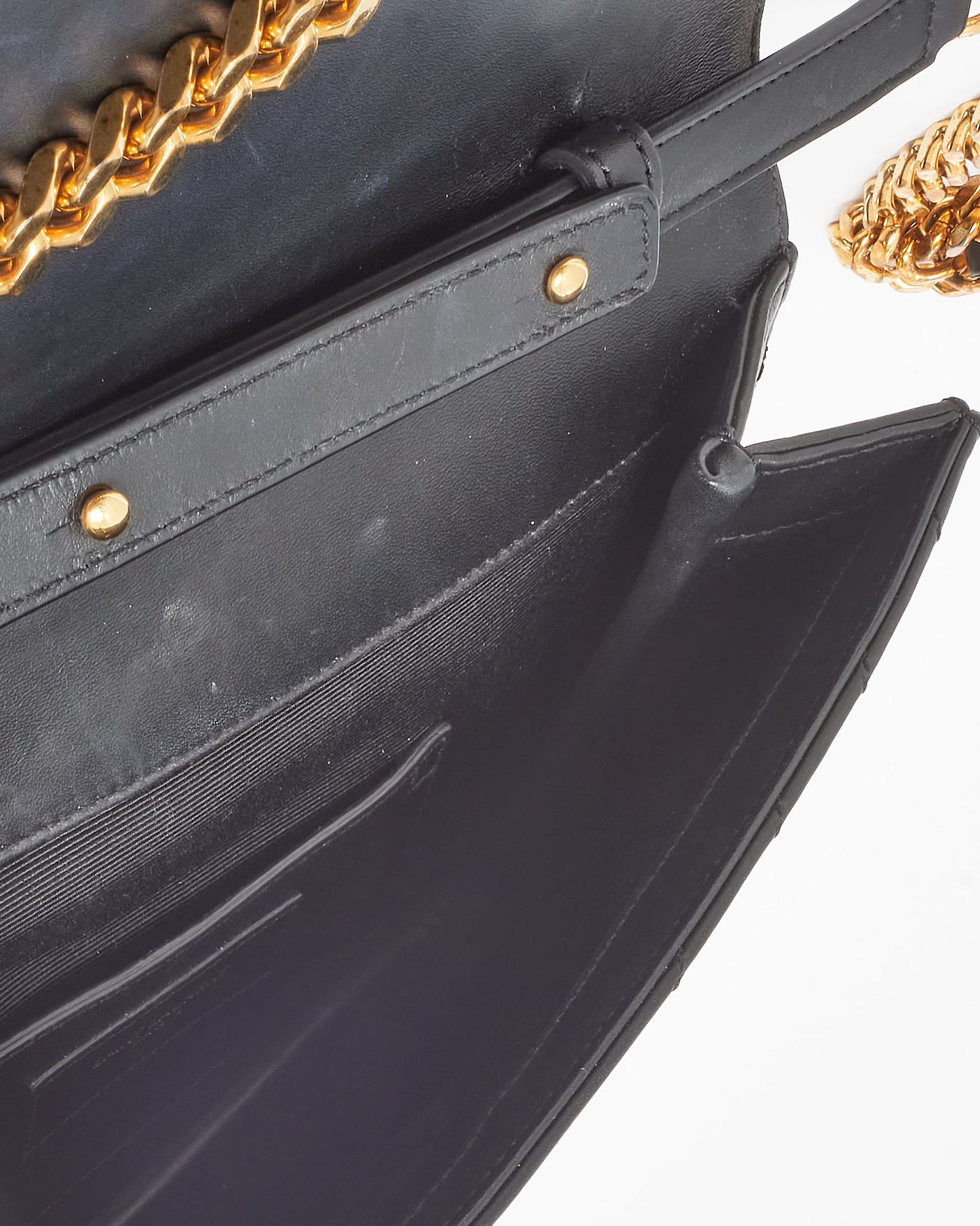 Saint Laurent Burgundy and Black Chevron 2-Tone Leather YSL Envelope Flap Bag GHW