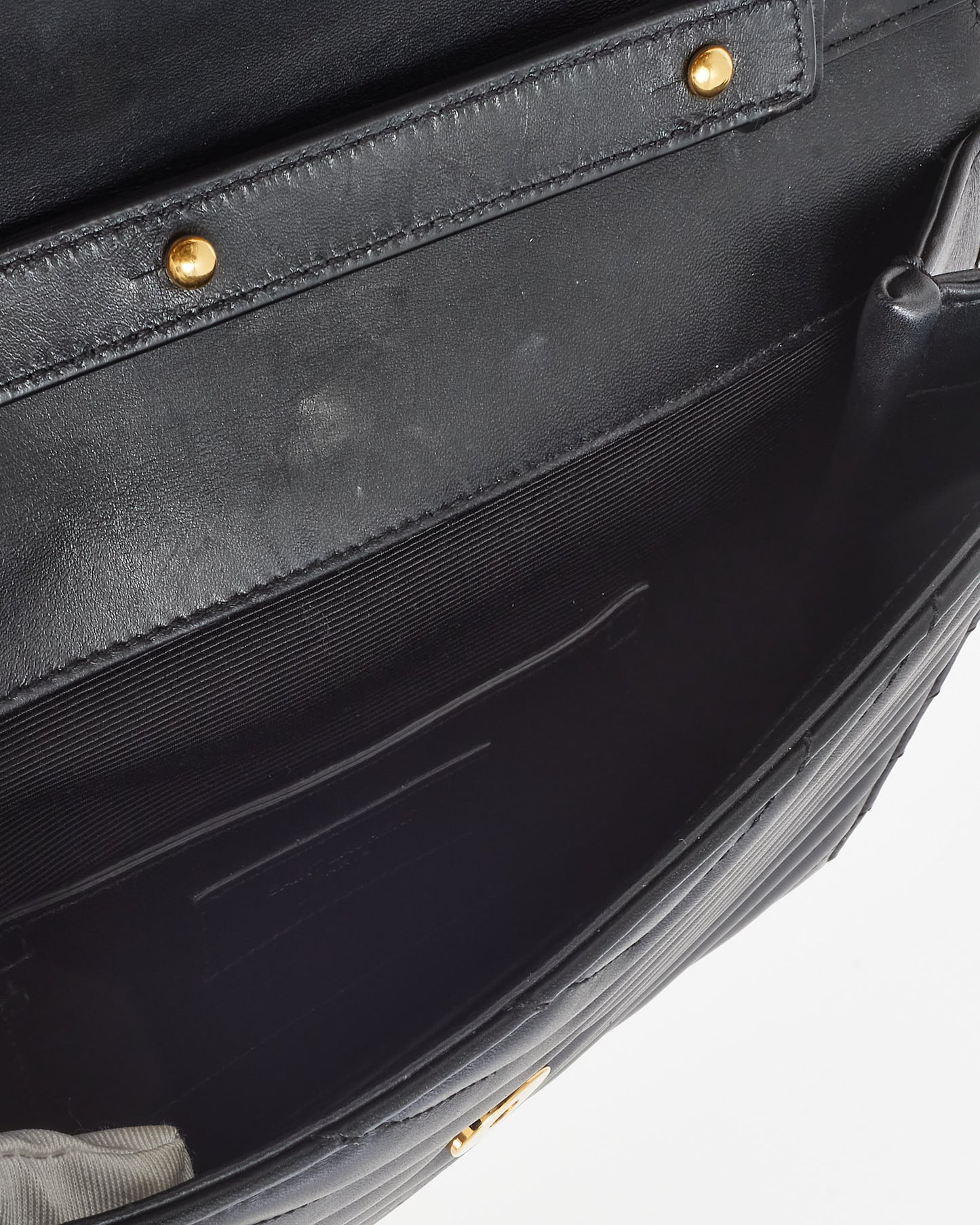 Saint Laurent Burgundy and Black Chevron 2-Tone Leather YSL Envelope Flap Bag GHW