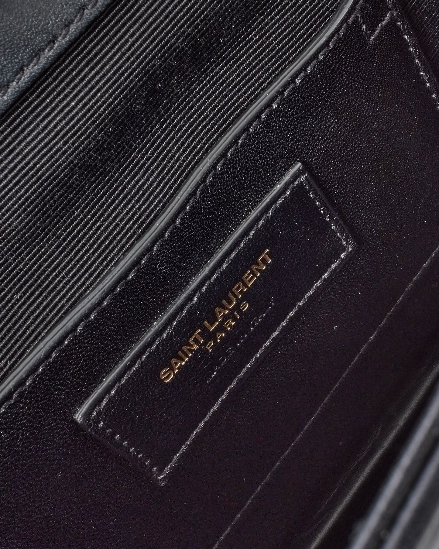 Saint Laurent Burgundy and Black Chevron 2-Tone Leather YSL Envelope Flap Bag GHW