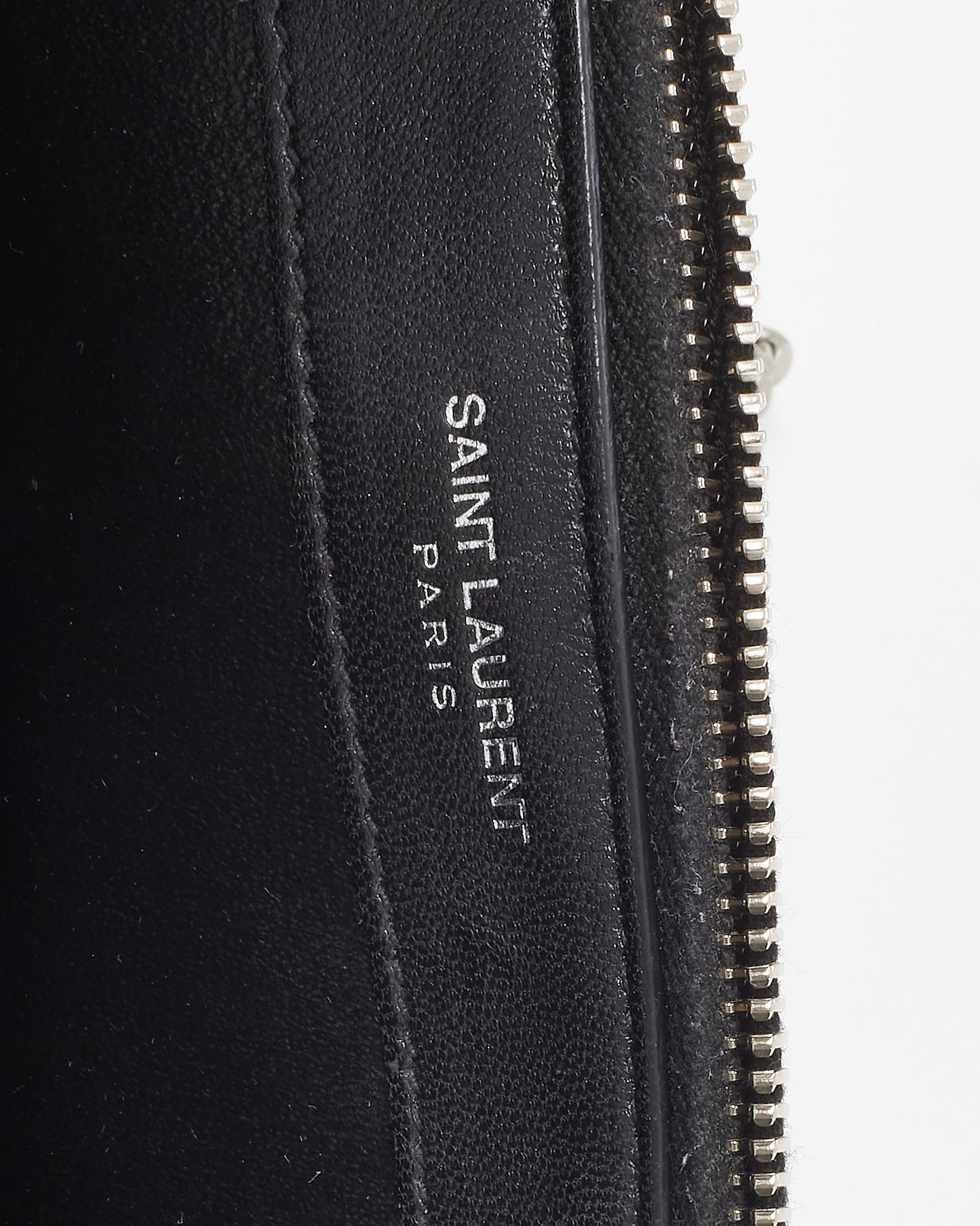 Saint Laurent Metallic Silver Leather Small YSL Logo Kate Tassel Crossbody Bag