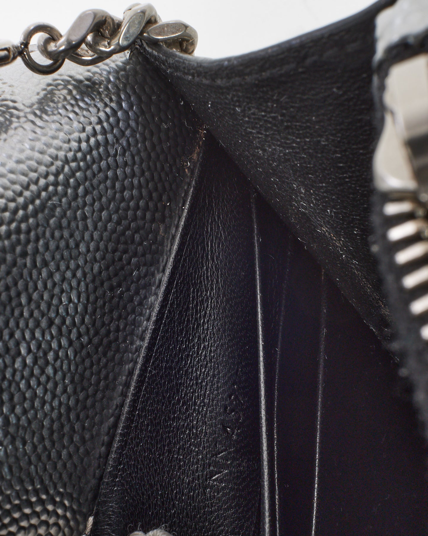 Saint Laurent Metallic Silver Leather Small YSL Logo Kate Tassel Crossbody Bag