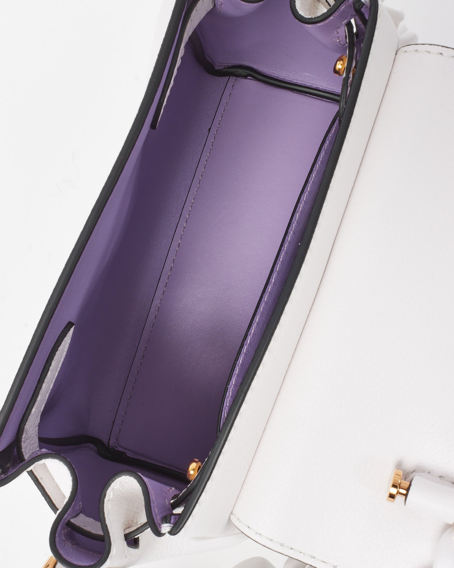 Versace White Grained Leather Tonal La Medusa Top Handle Bag