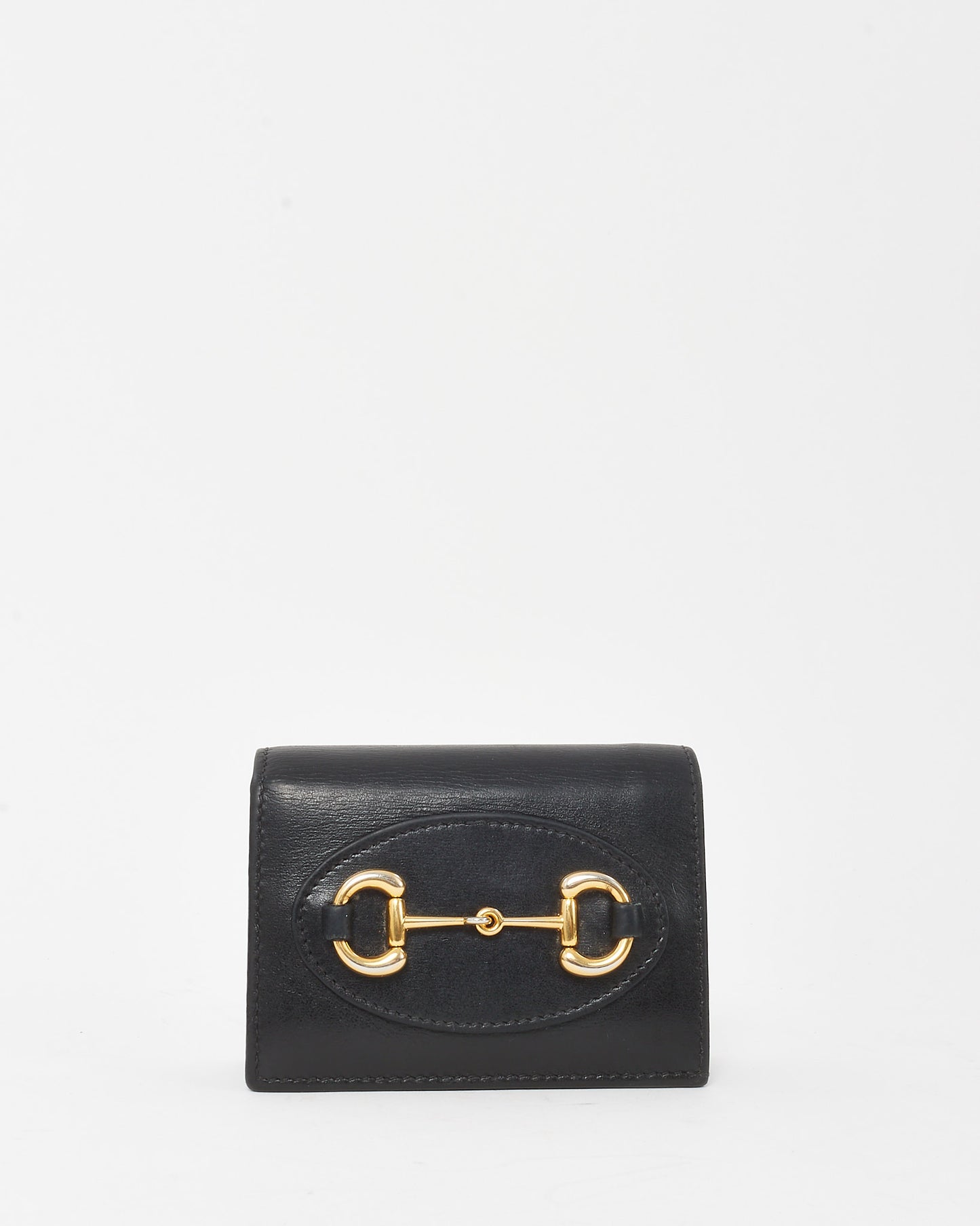Gucci Black Leather Horsebit 1955 Card Case Wallet