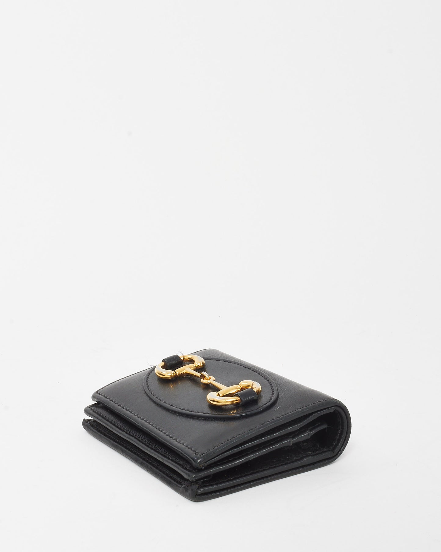 Gucci Black Leather Horsebit 1955 Card Case Wallet