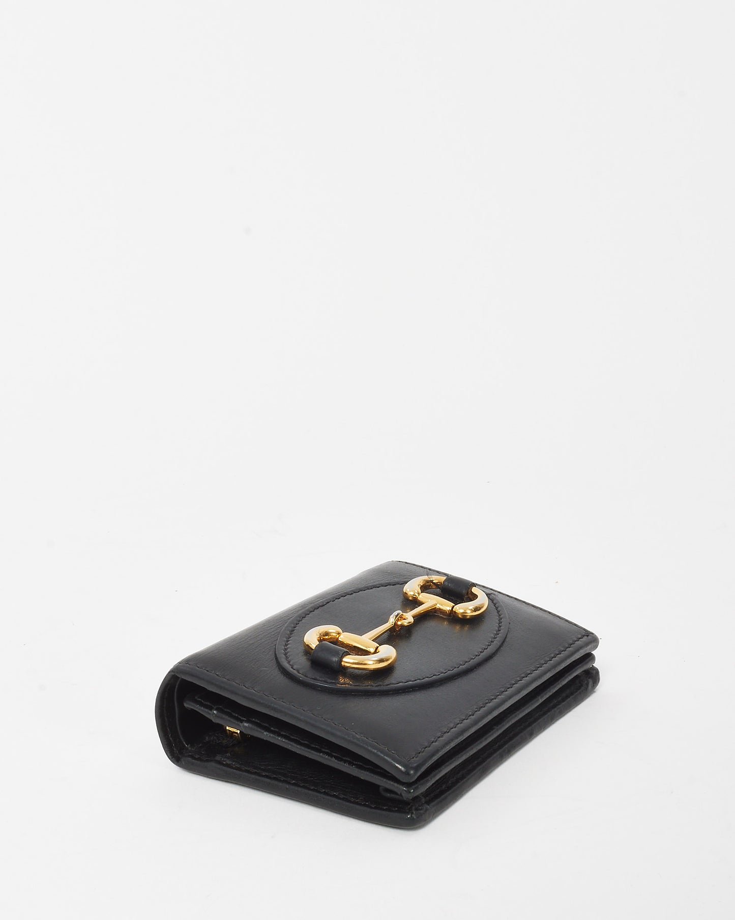 Gucci Black Leather Horsebit 1955 Card Case Wallet
