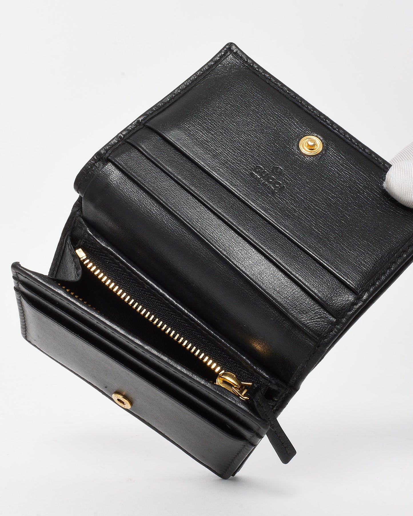 Gucci Black Leather Horsebit 1955 Card Case Wallet