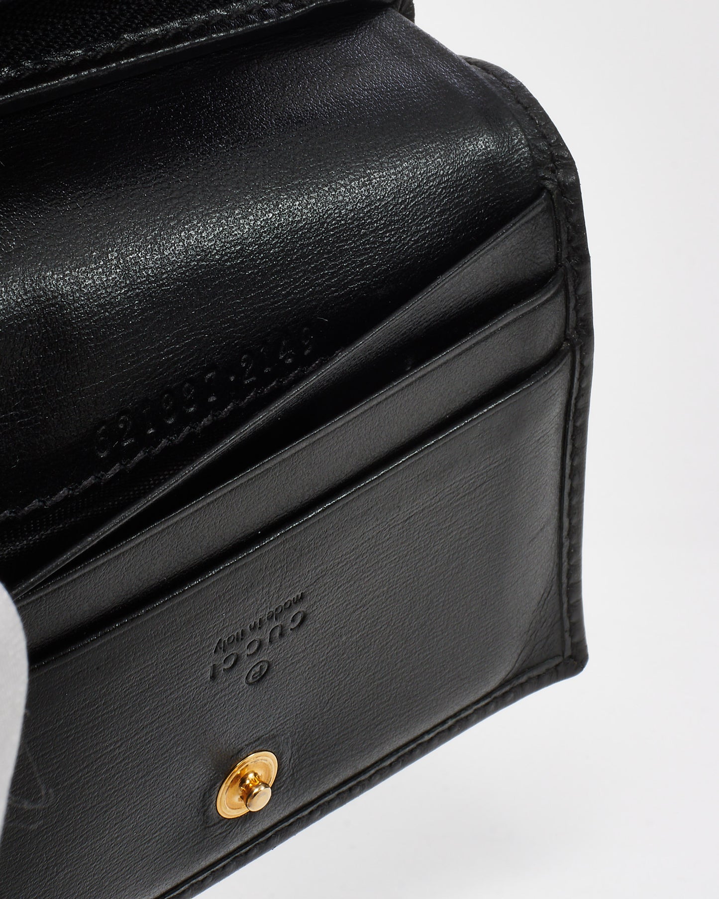 Gucci Black Leather Horsebit 1955 Card Case Wallet