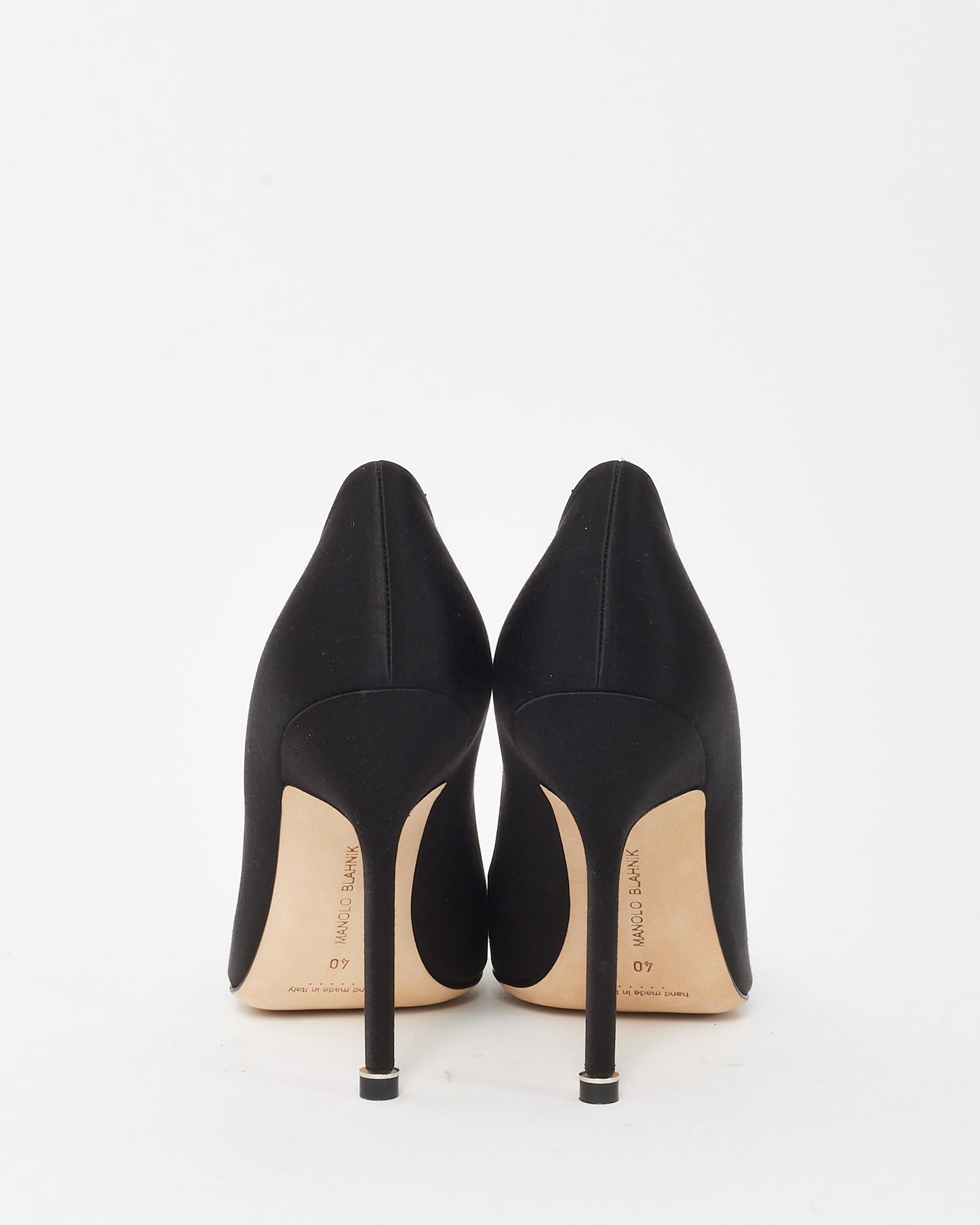 Manolo Blahnik Black Satin Jewel Buckle Hangisi Pumps - 40