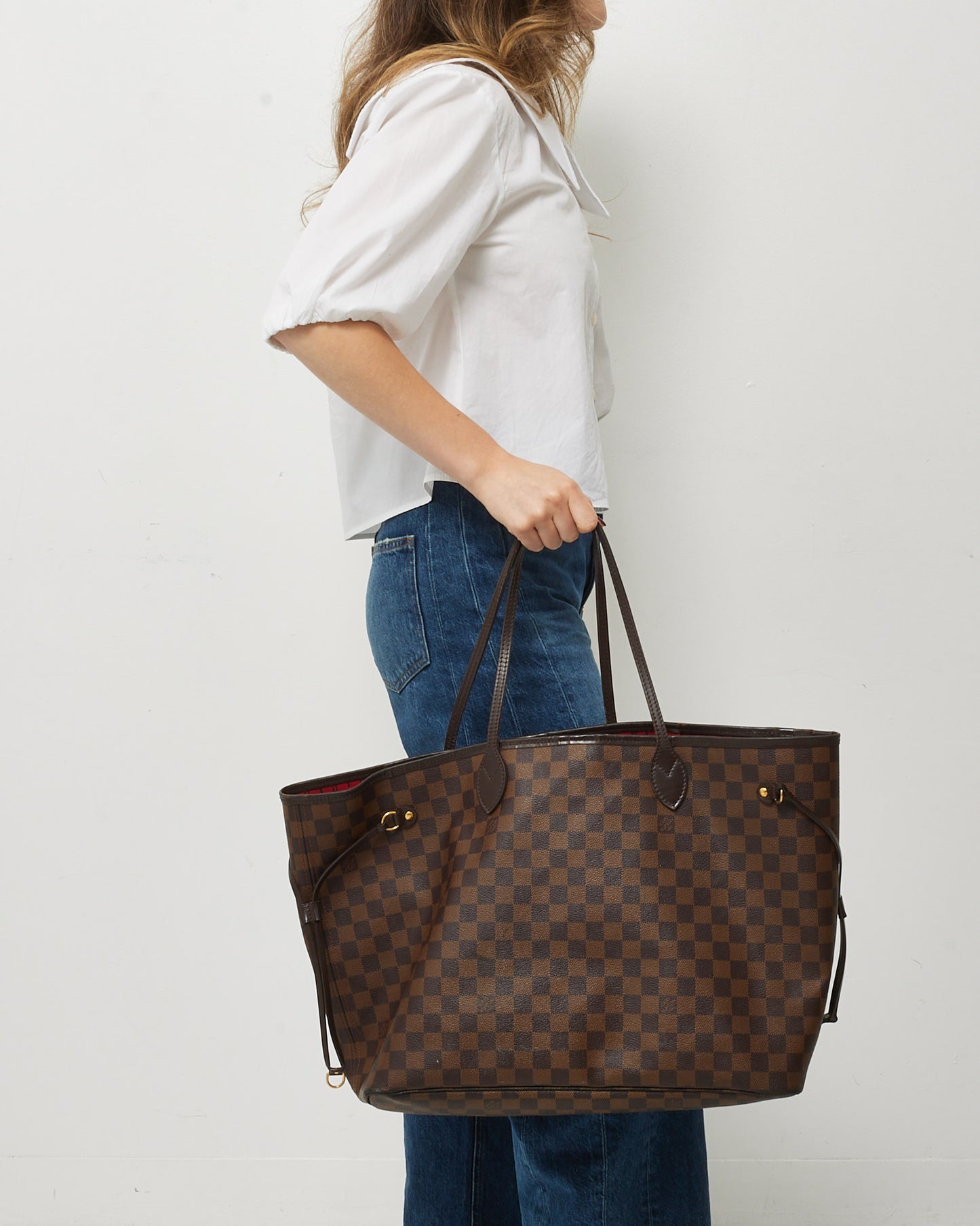 Louis Vuitton Damier Ebene Coated Canvas Neverfull GM with NO POUCH