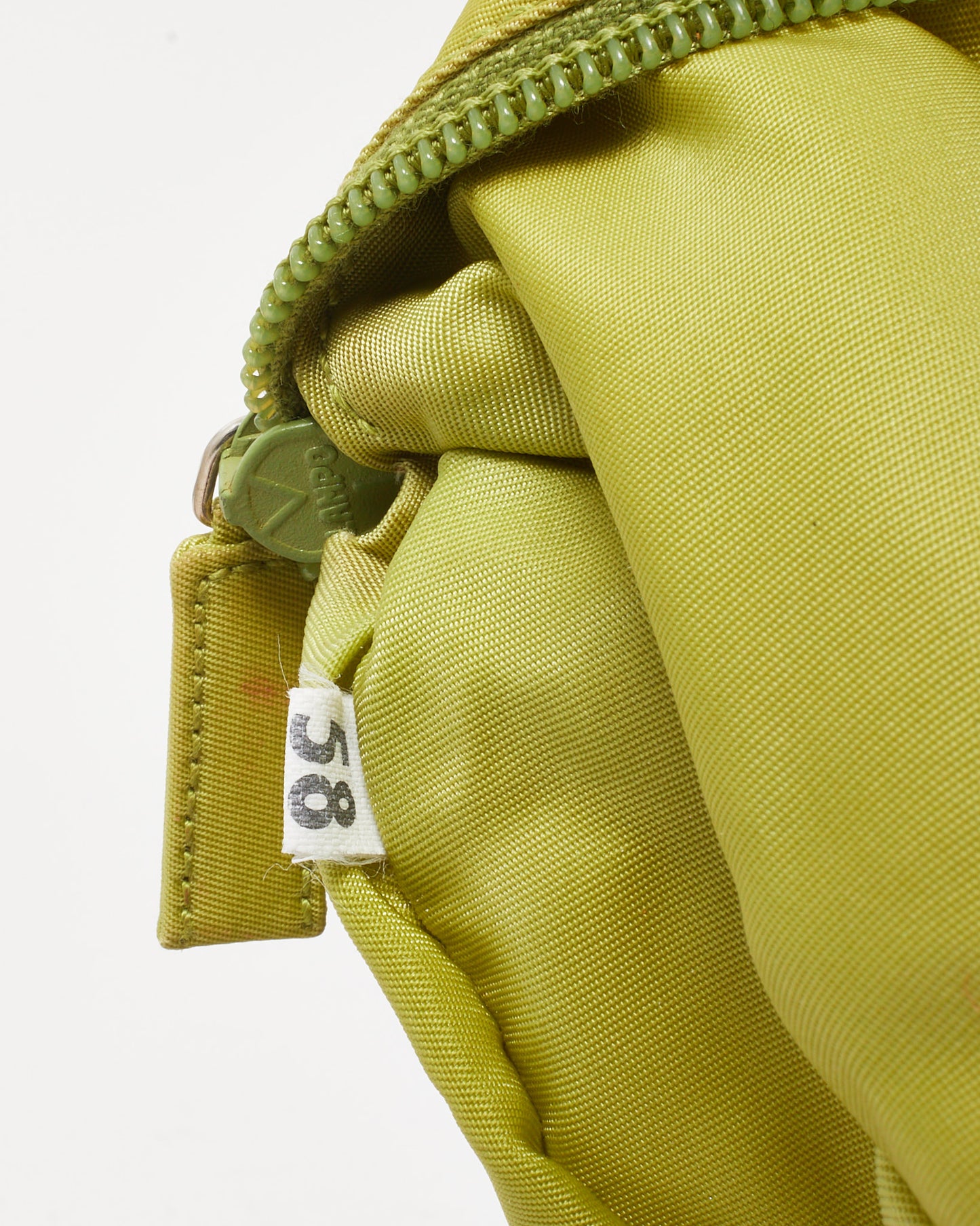 Prada Lime Green Vela Nylon Logo Baguette Shoulder Bag