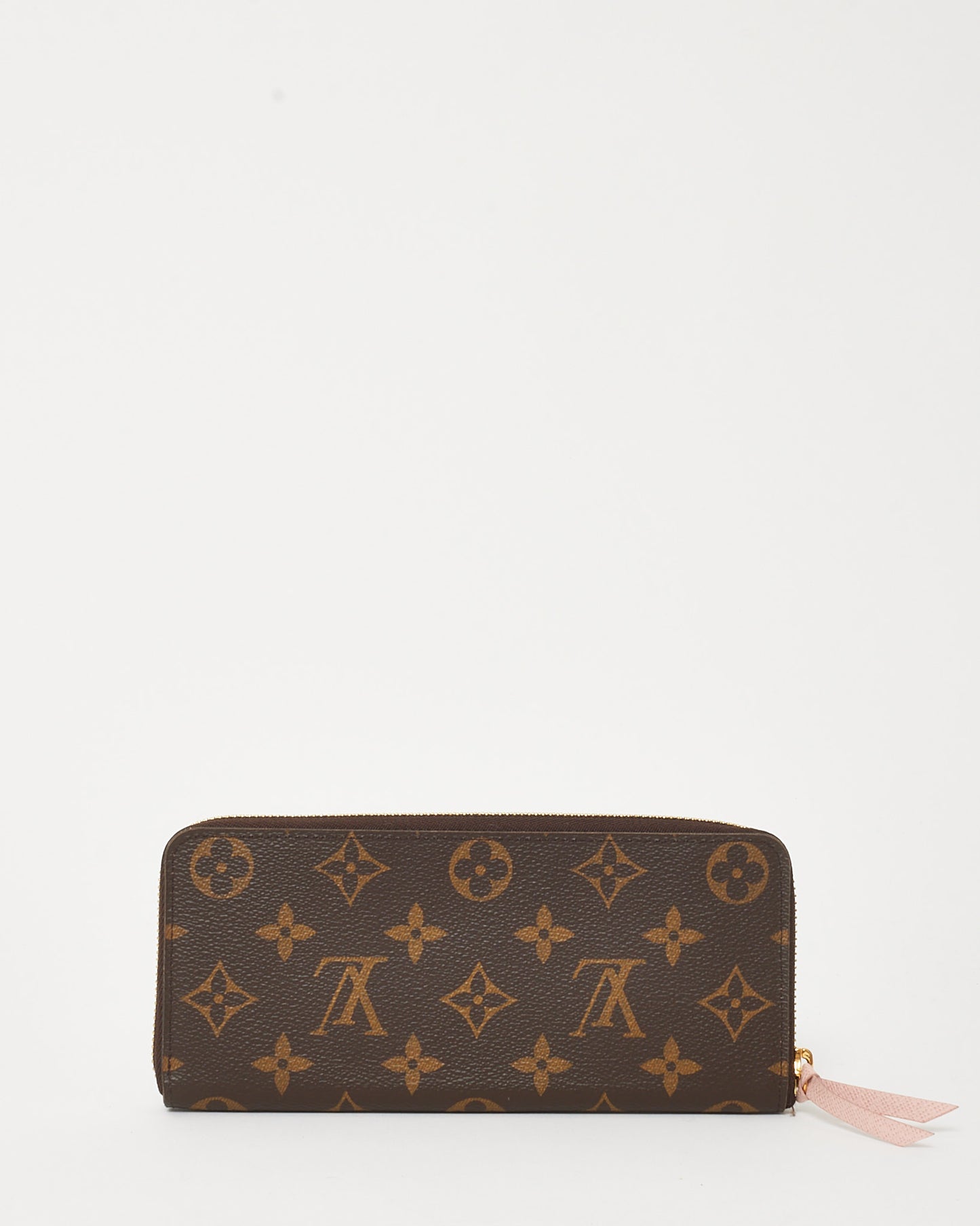 Louis Vuitton Monogram Canvas and Pink Rose Ballerine Leather Clemence Zippy Wallet