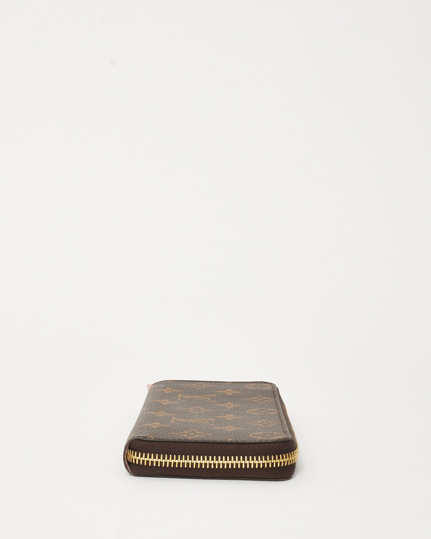 Louis Vuitton Monogram Canvas and Pink Rose Ballerine Leather Clemence Zippy Wallet