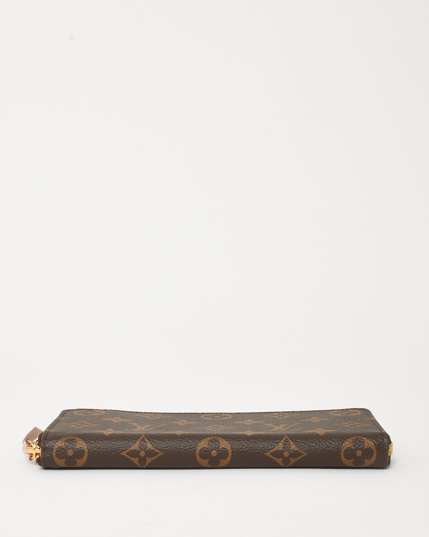 Louis Vuitton Monogram Canvas and Pink Rose Ballerine Leather Clemence Zippy Wallet