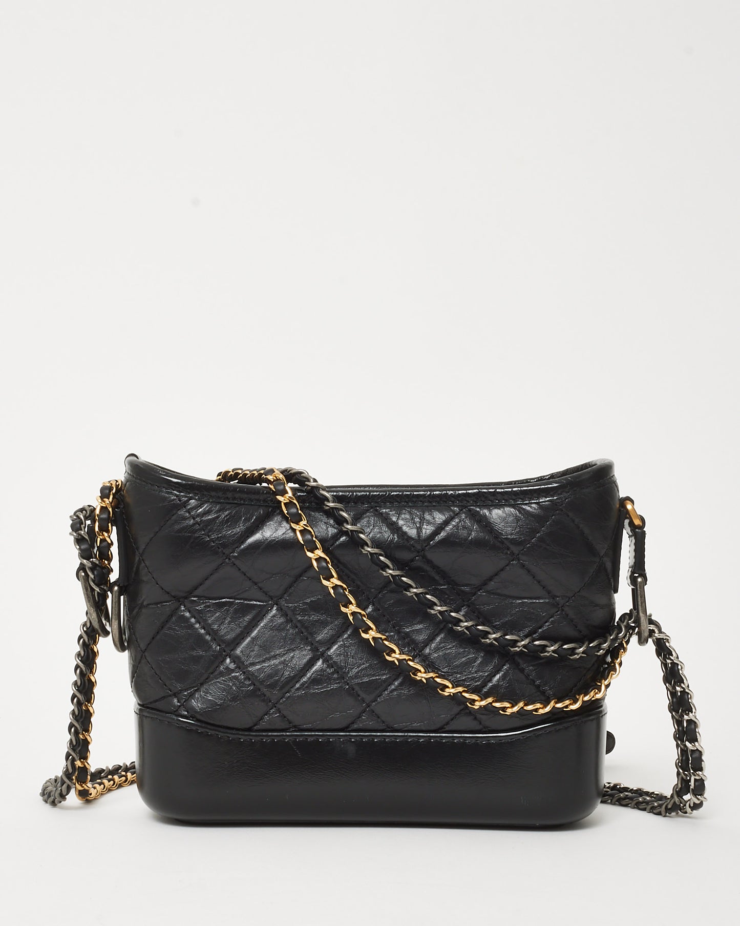 Chanel Black Quilted Leather Small Gabrielle Hobo Crossbody Bag