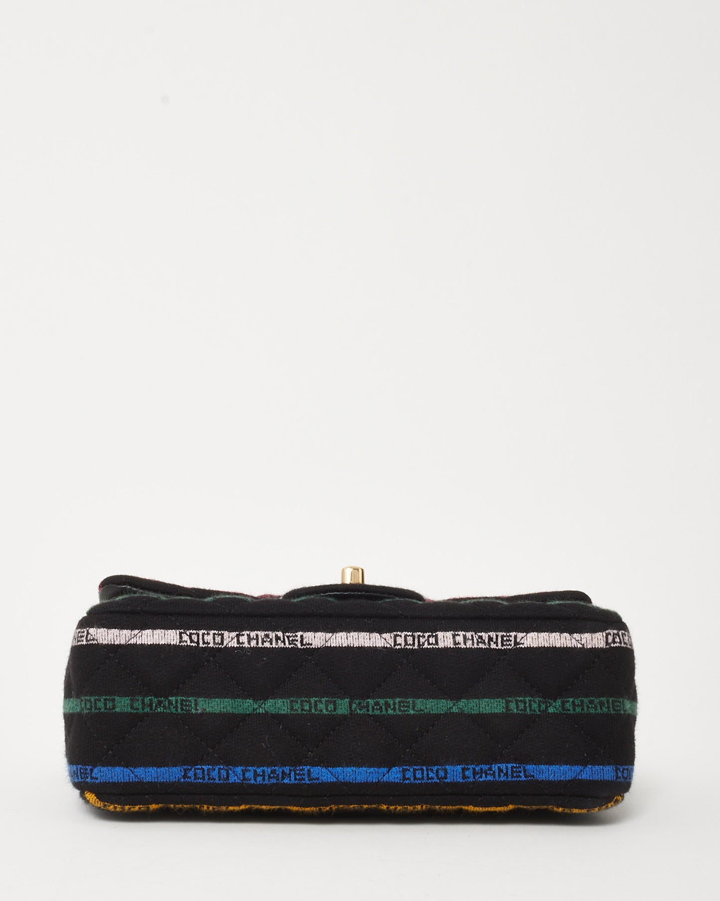 Chanel Black Jersey Multi Logo Métiers d’Art 22 Mini Flap Bag