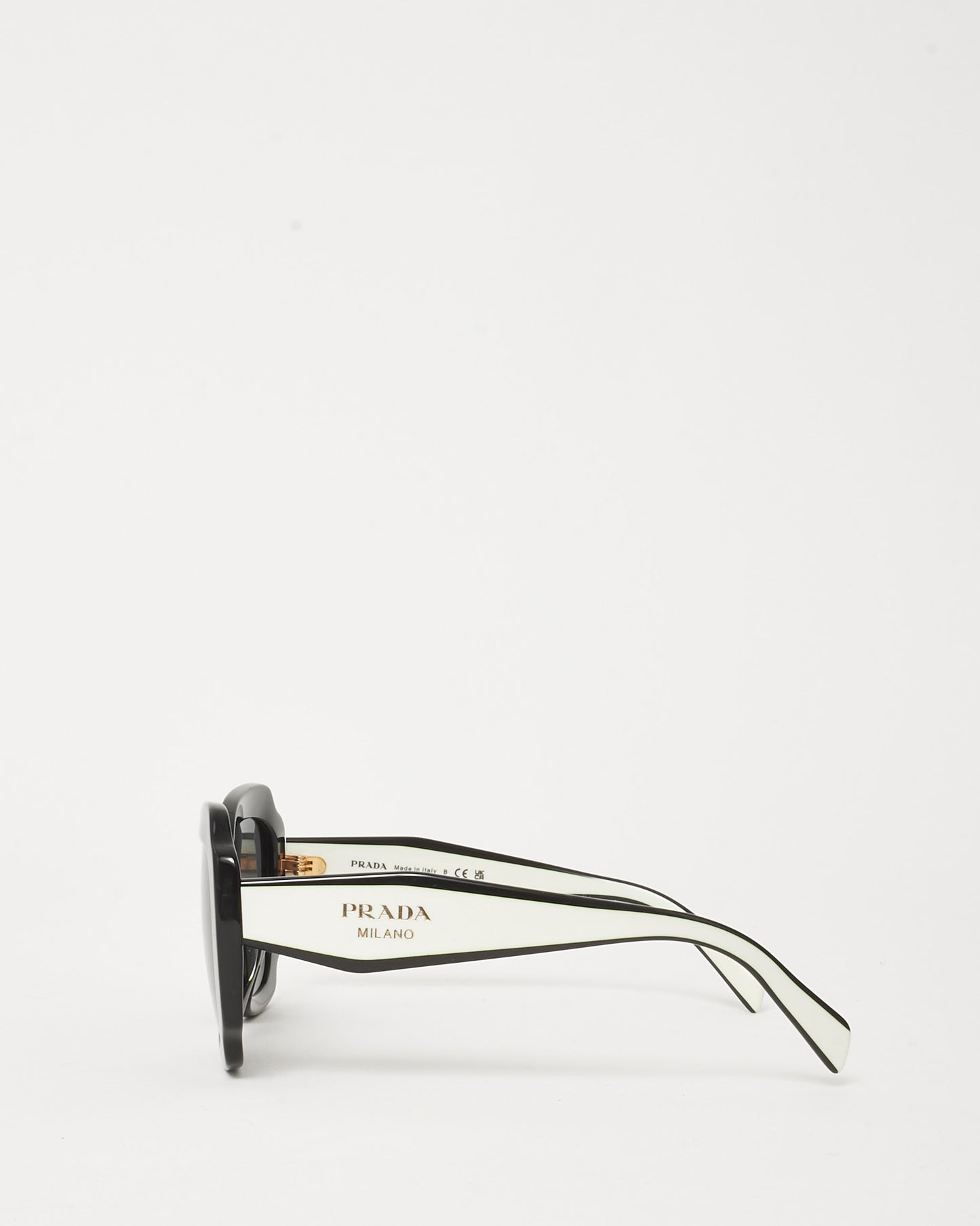 Prada Black and White SPR 16Y-F Oversize Square Sunglasses