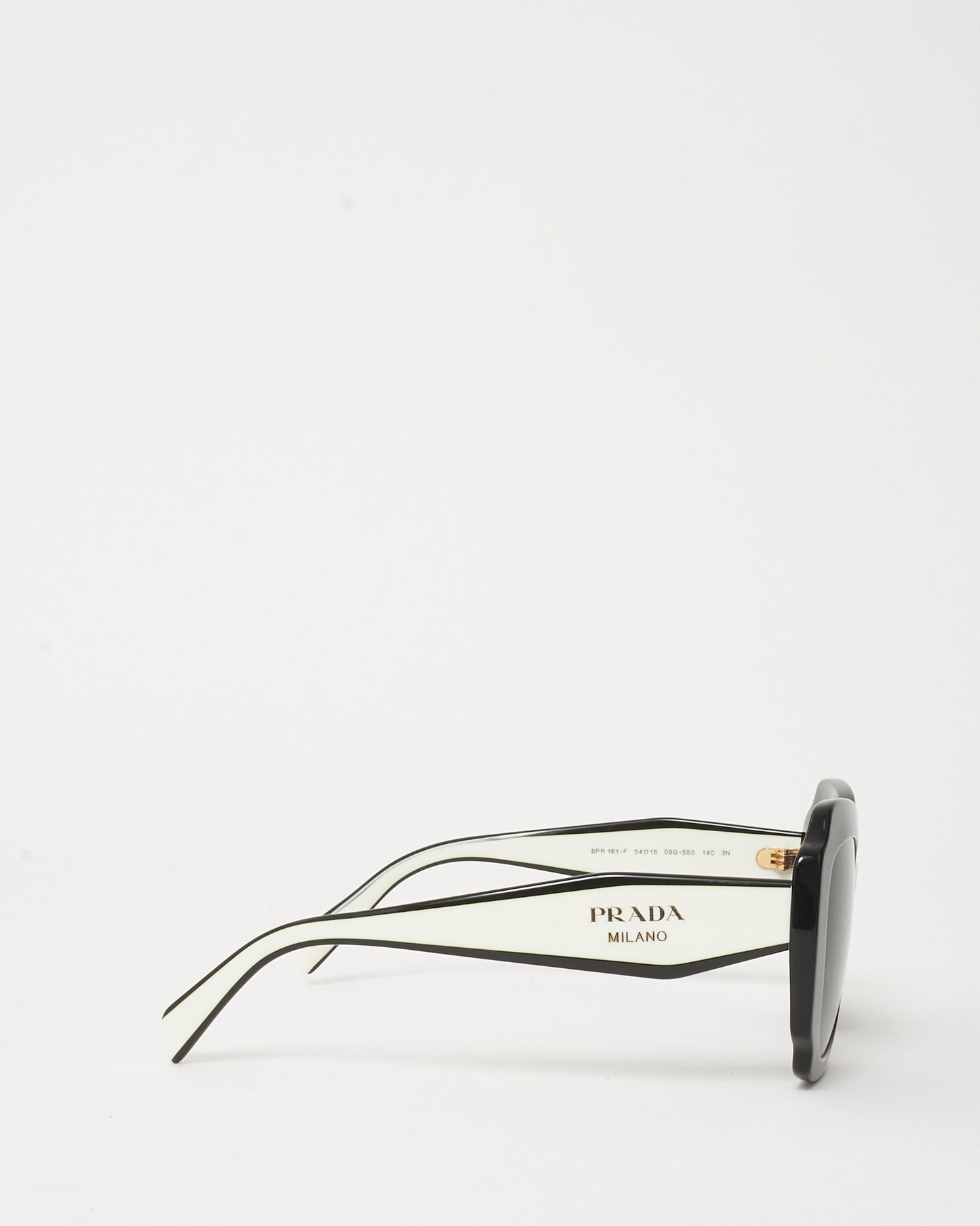 Prada Black and White SPR 16Y-F Oversize Square Sunglasses
