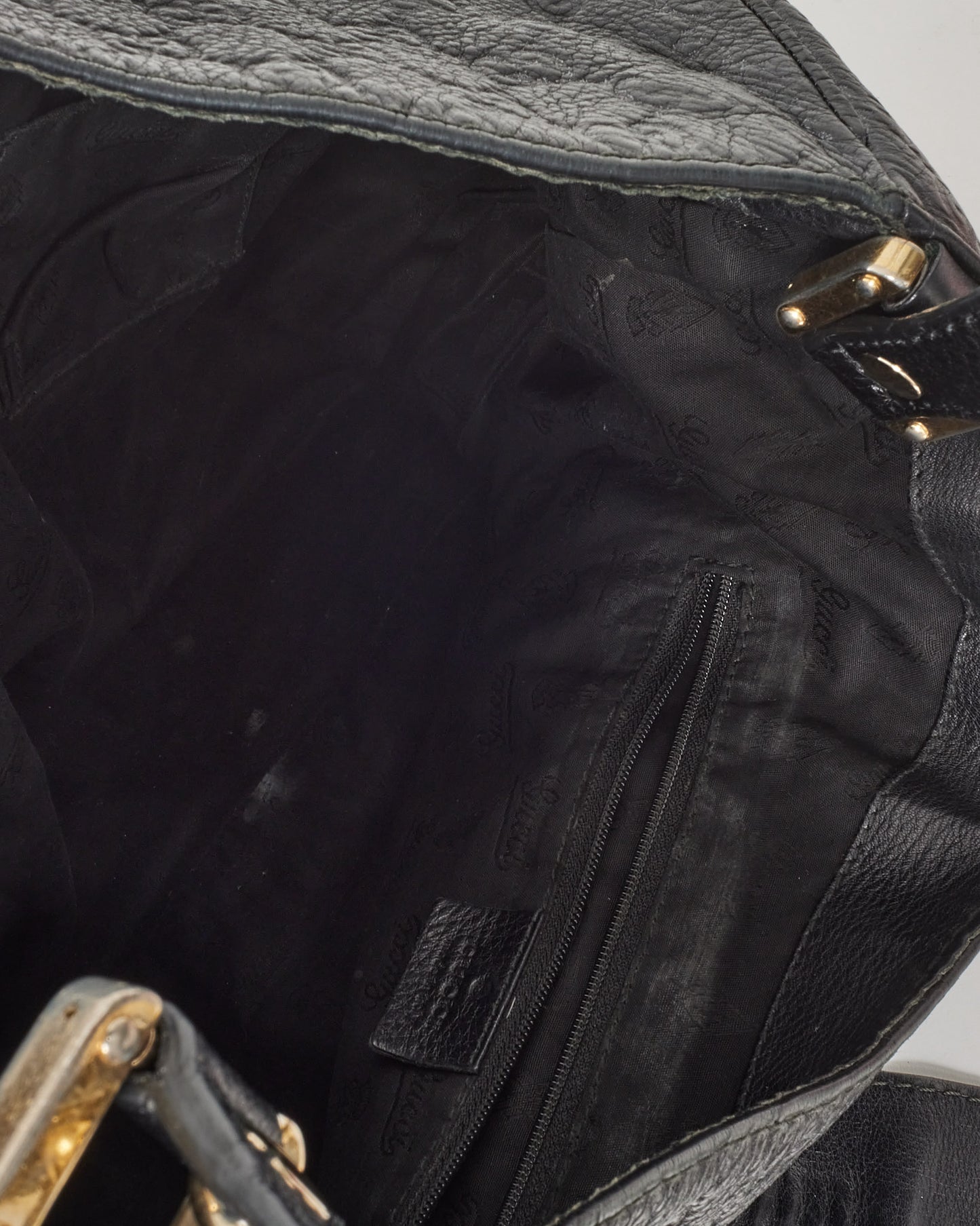 Gucci Black Guccissima GG Monogram Leather New Web Hobo Bag