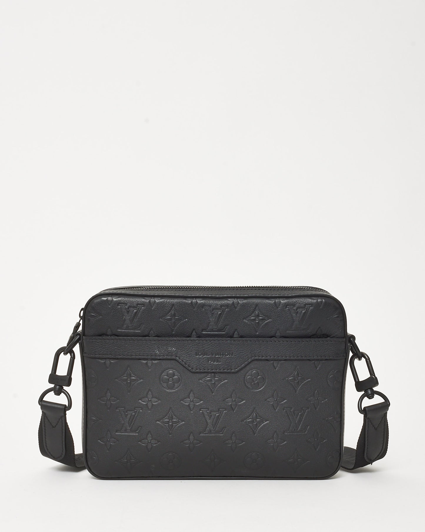 Louis Vuitton Black Monogram Shadow Embossed Leather Duo Messenger Bag