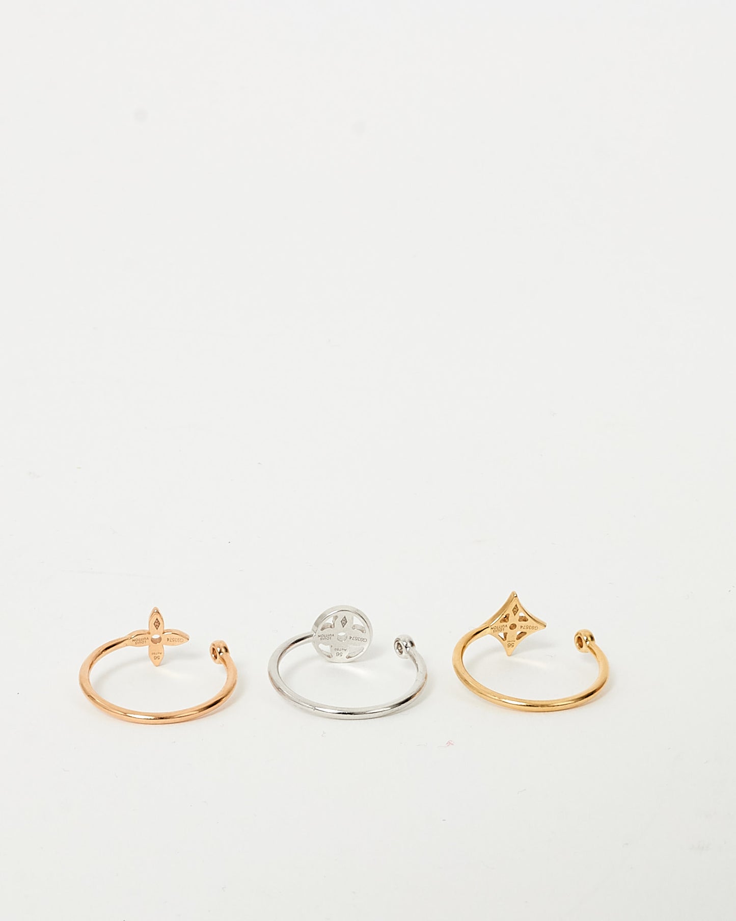 Louis Vuitton Rose/Yellow/White Golds and Diamond Idylle Blossom Ring - 56