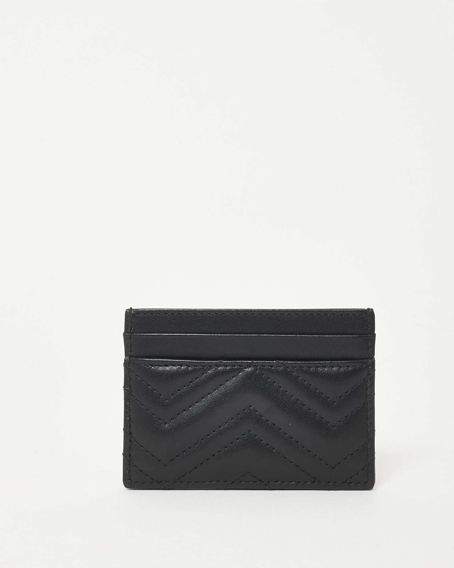 Gucci Black Leather GG Marmont Card Holder