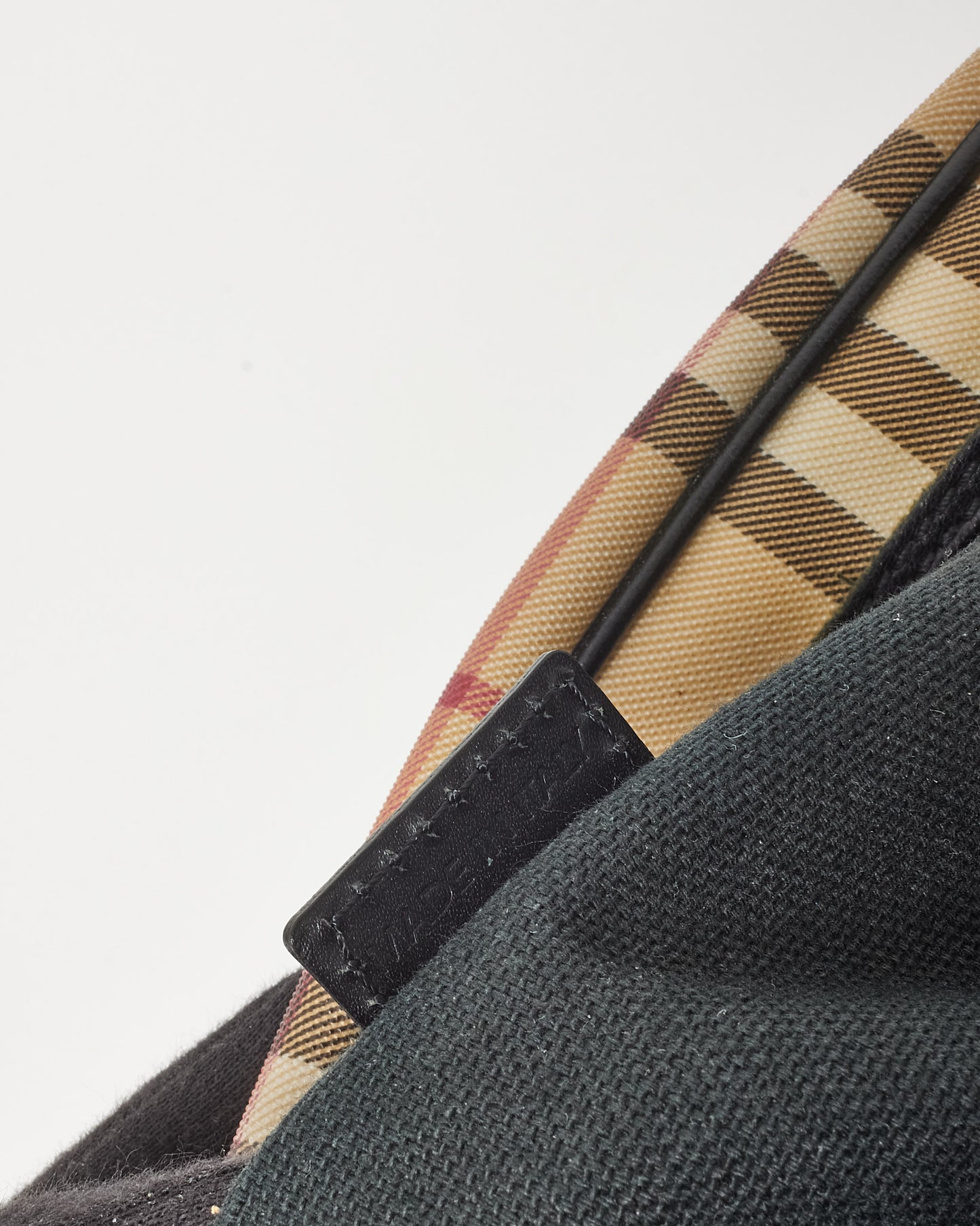 Burberry Vintage Beige House Check Coated Canvas Studded Bowler Bag