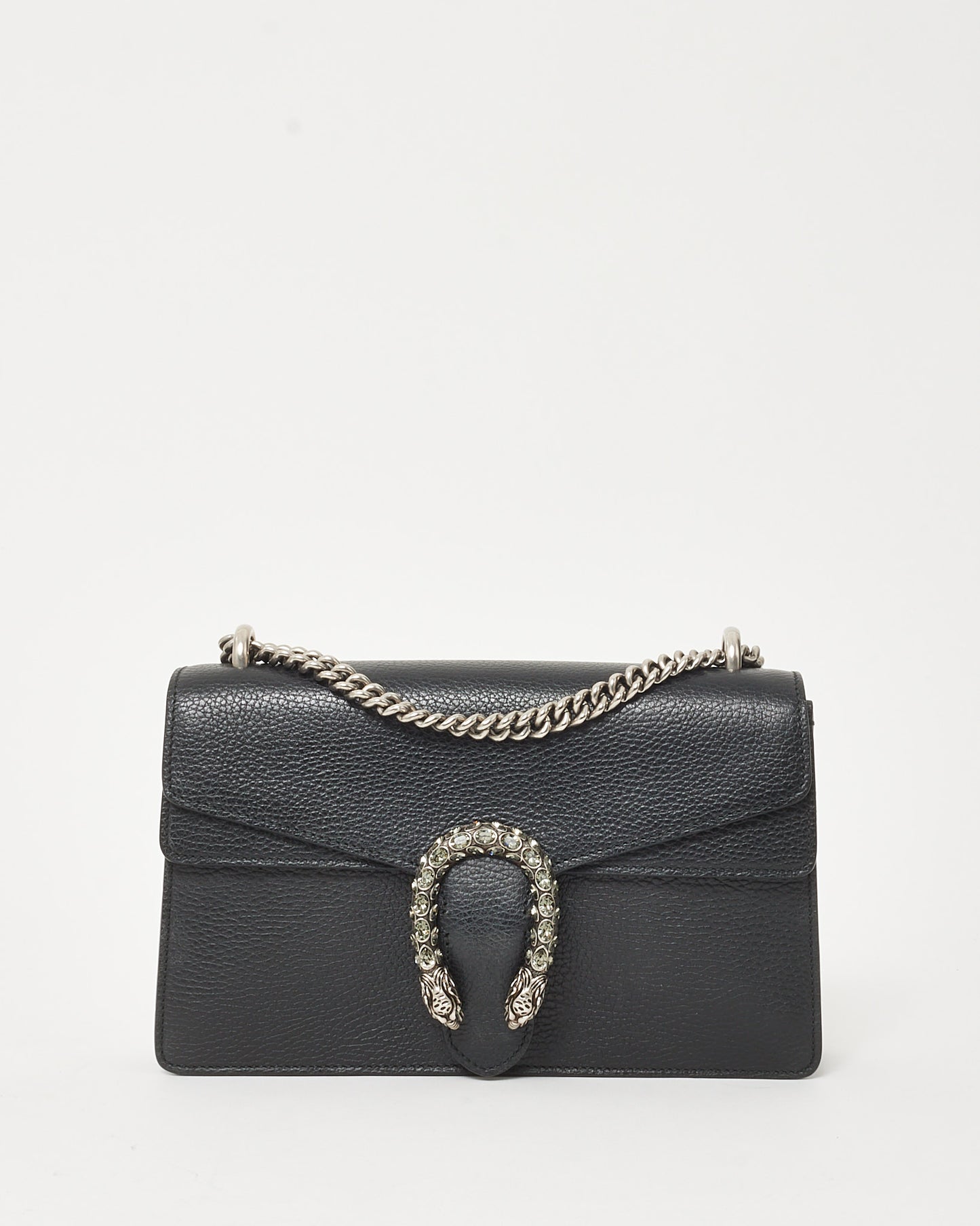Gucci Black Pebbled Calfskin Leather Small Dionysus Shoulder Bag