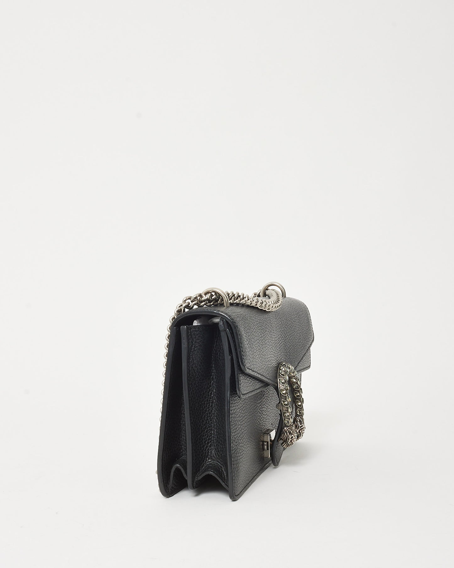 Gucci Black Pebbled Calfskin Leather Small Dionysus Shoulder Bag