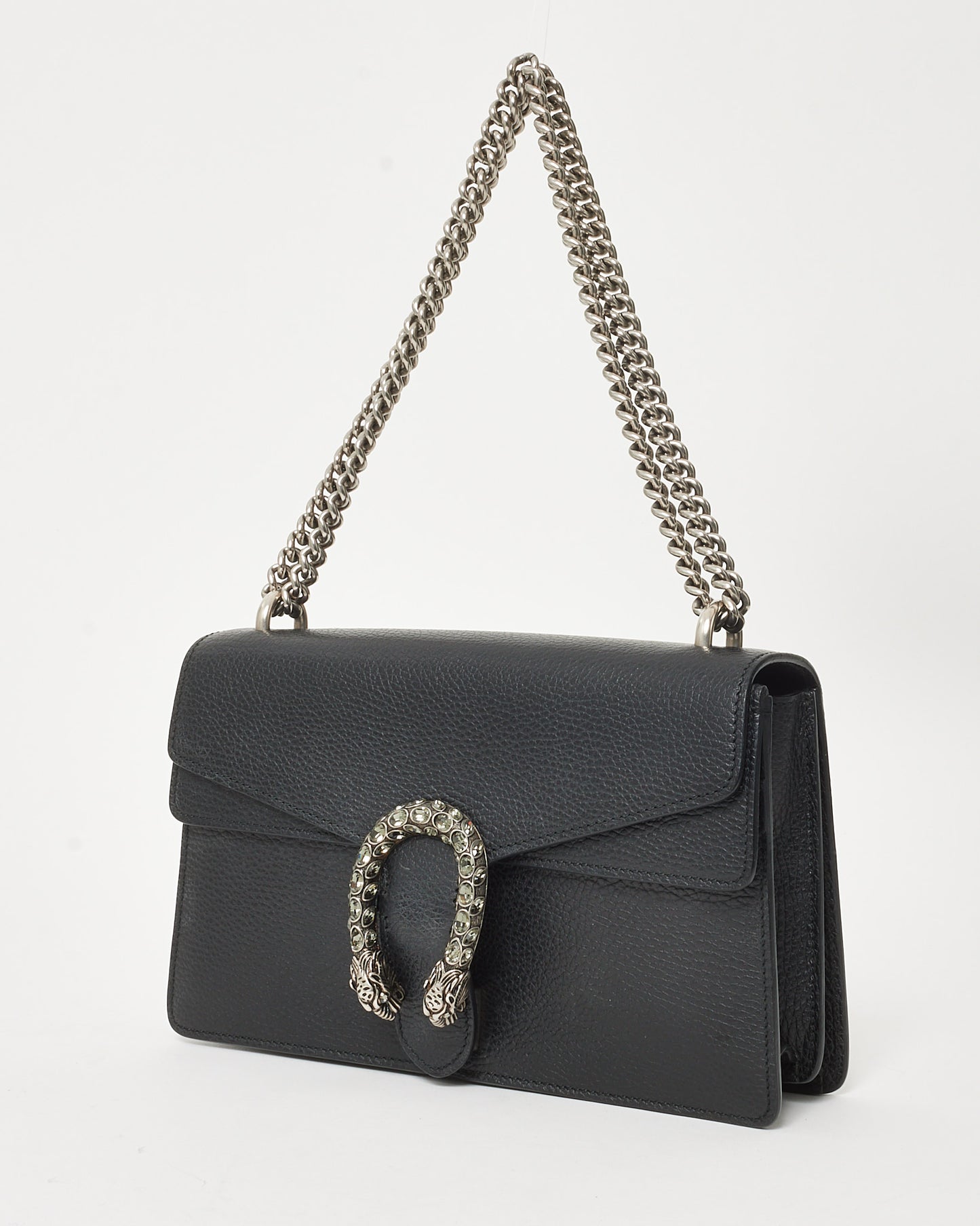 Gucci Black Pebbled Calfskin Leather Small Dionysus Shoulder Bag