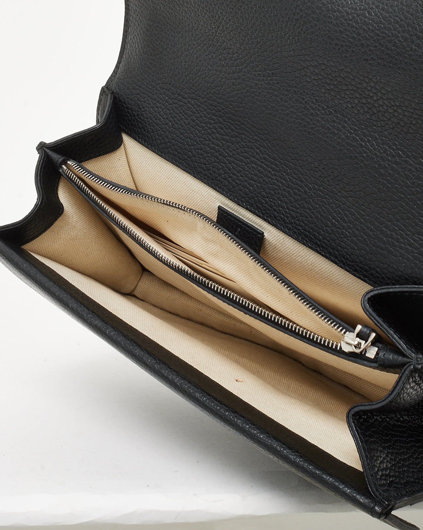 Gucci Black Pebbled Calfskin Leather Small Dionysus Shoulder Bag