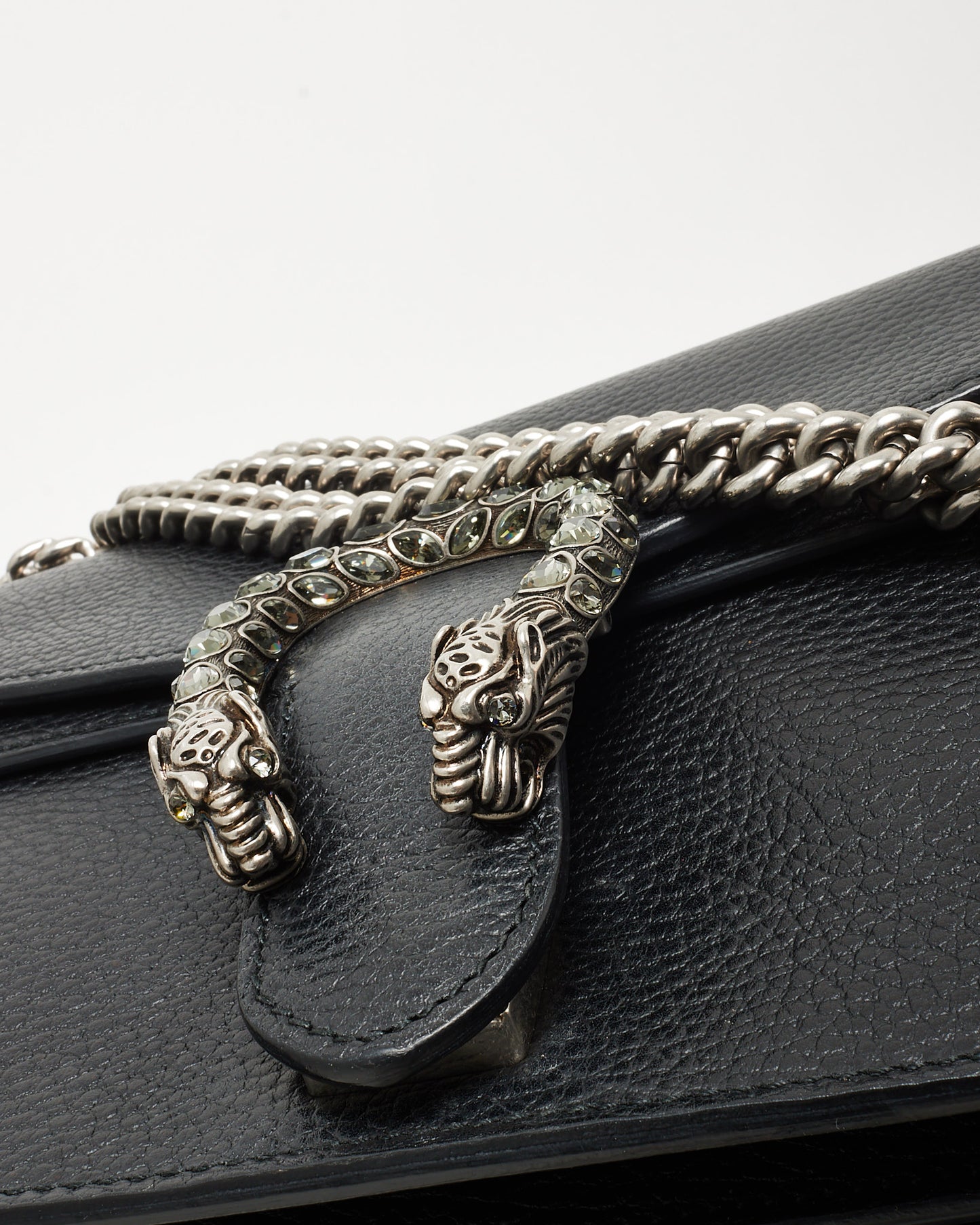 Gucci Black Pebbled Calfskin Leather Small Dionysus Shoulder Bag