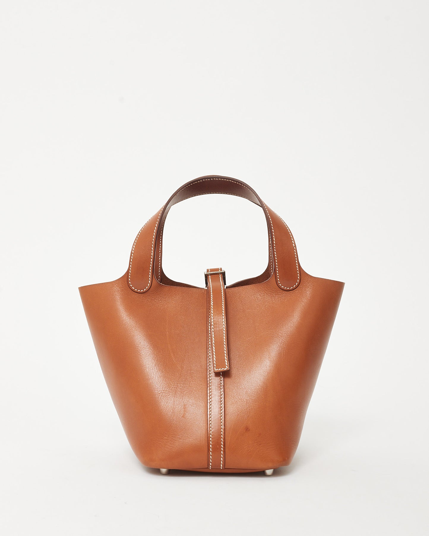 Hermès Gold Fauve Barenia Leather Picotin 18 Bag PHW
