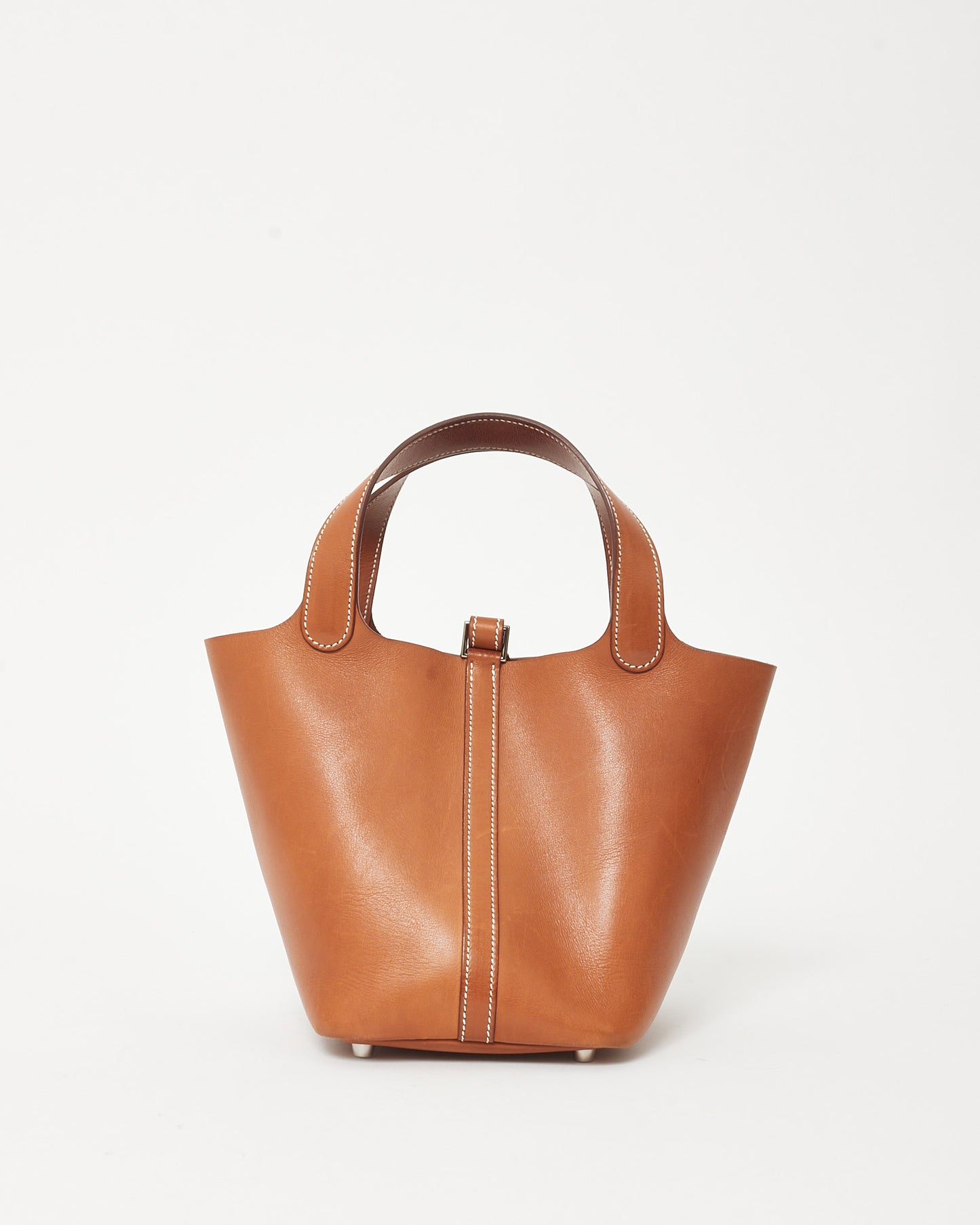 Hermès Gold Fauve Barenia Leather Picotin 18 Bag PHW