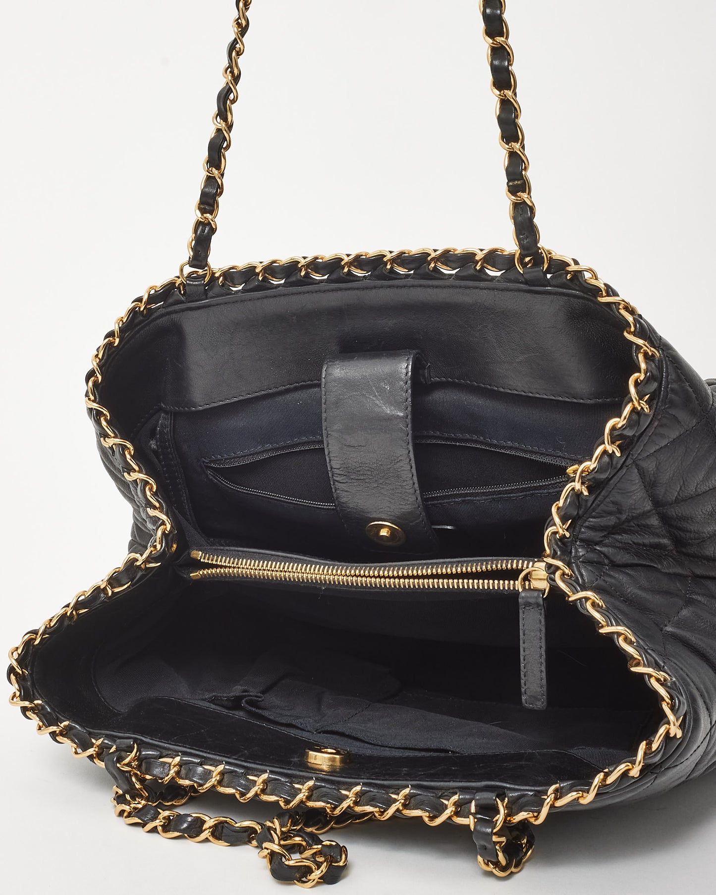 Chanel Black Quilted Calfskin Small Chain Me Tote GHW