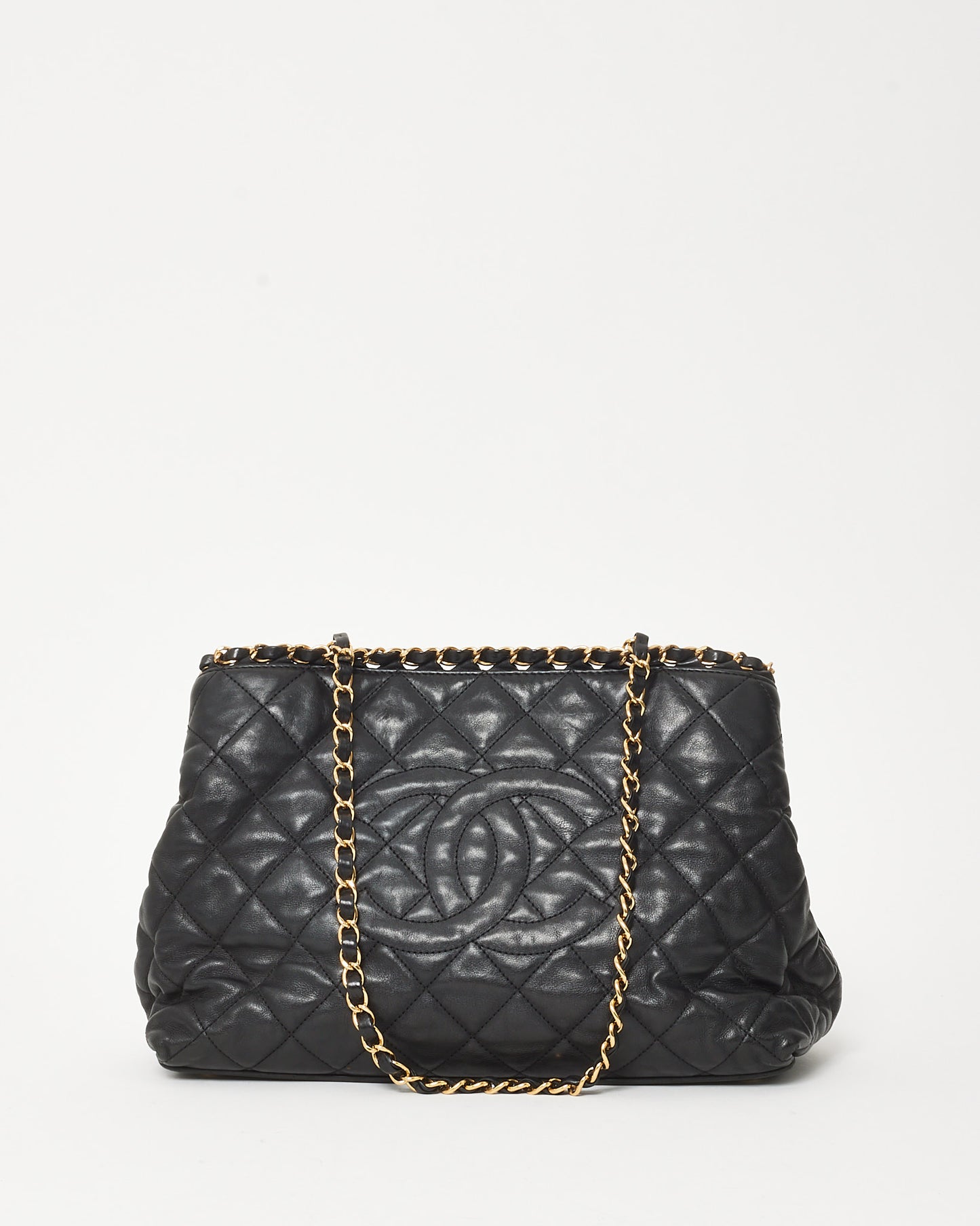 Chanel Black Quilted Calfskin Small Chain Me Tote GHW