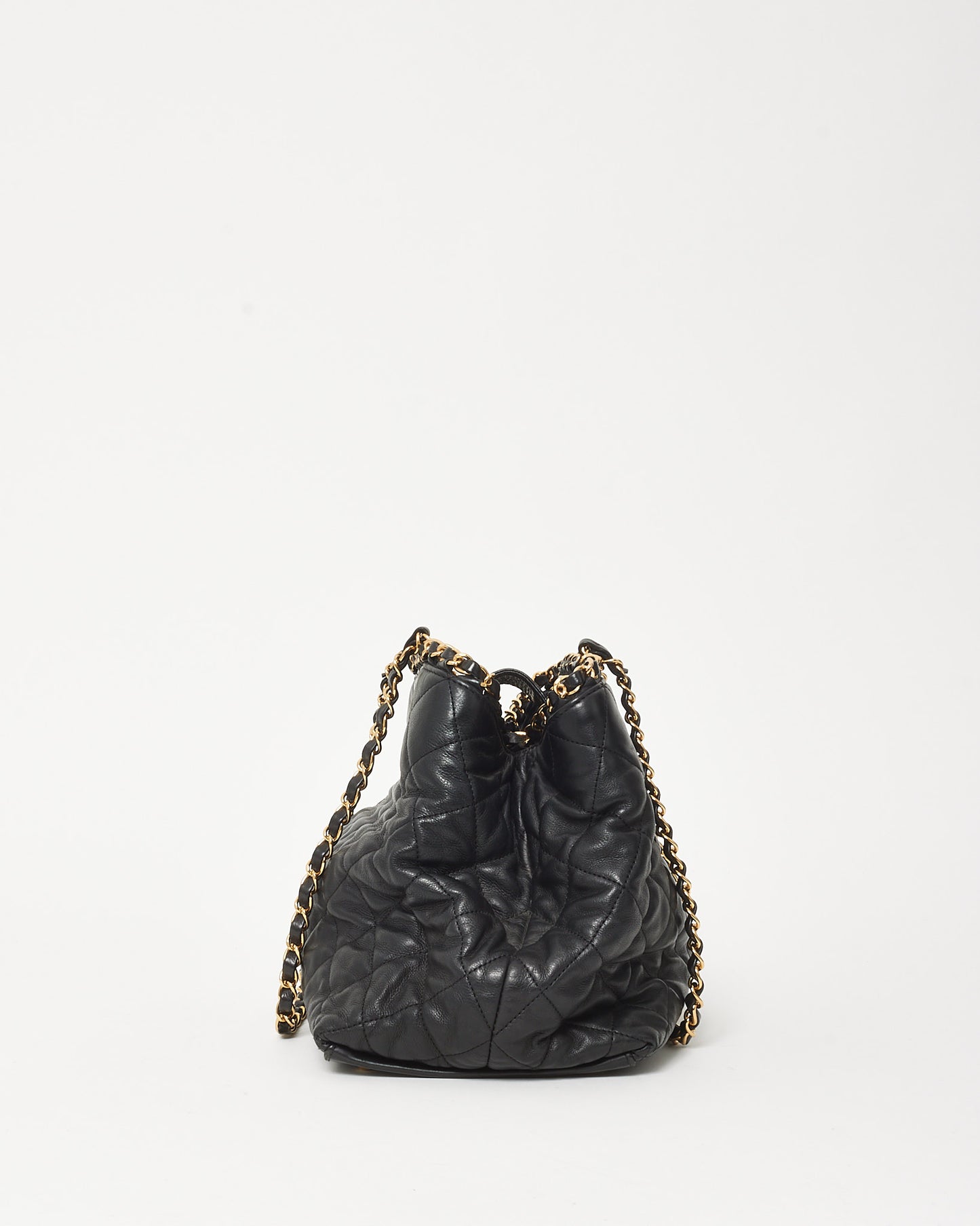 Chanel Black Quilted Calfskin Small Chain Me Tote GHW