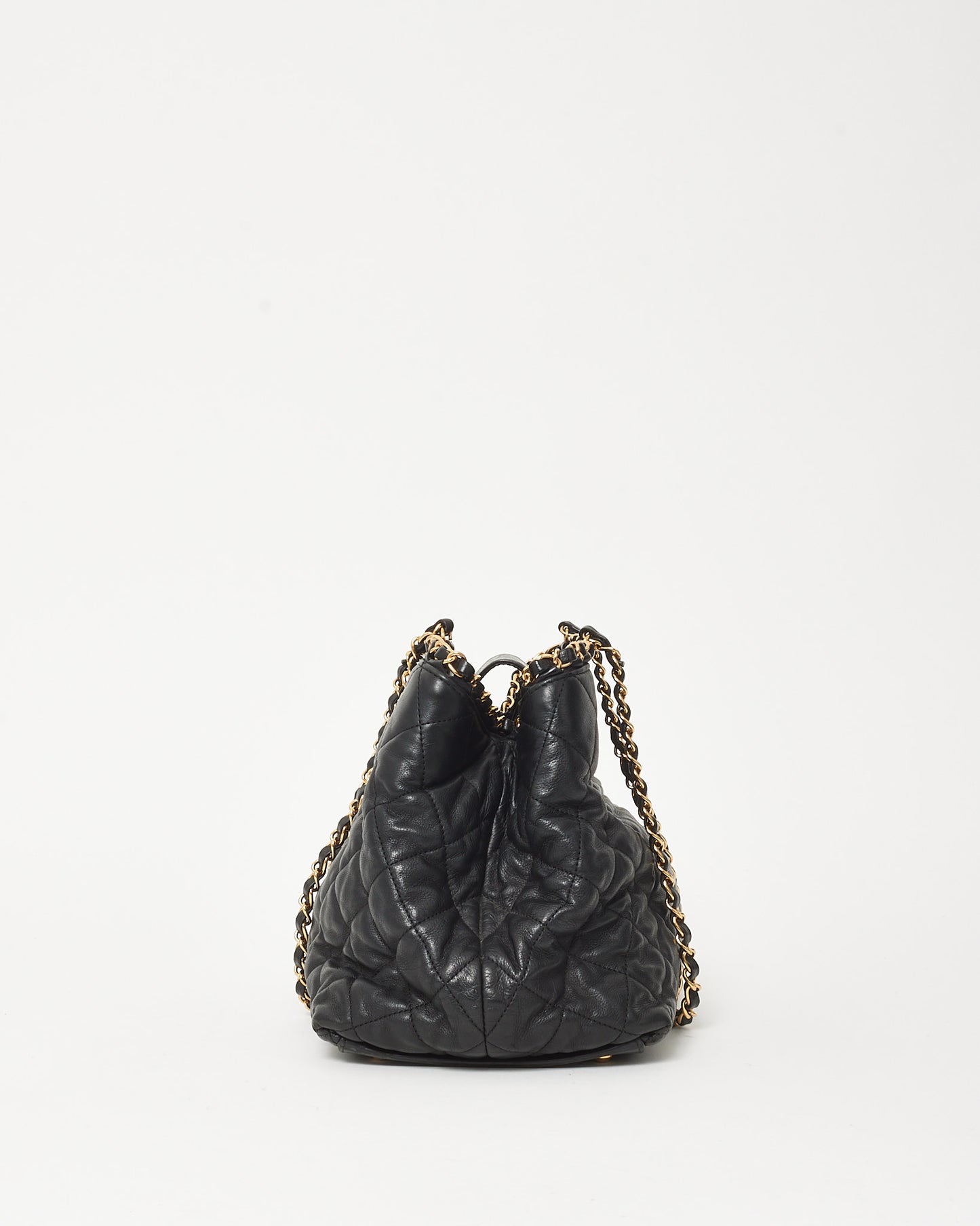 Chanel Black Quilted Calfskin Small Chain Me Tote GHW