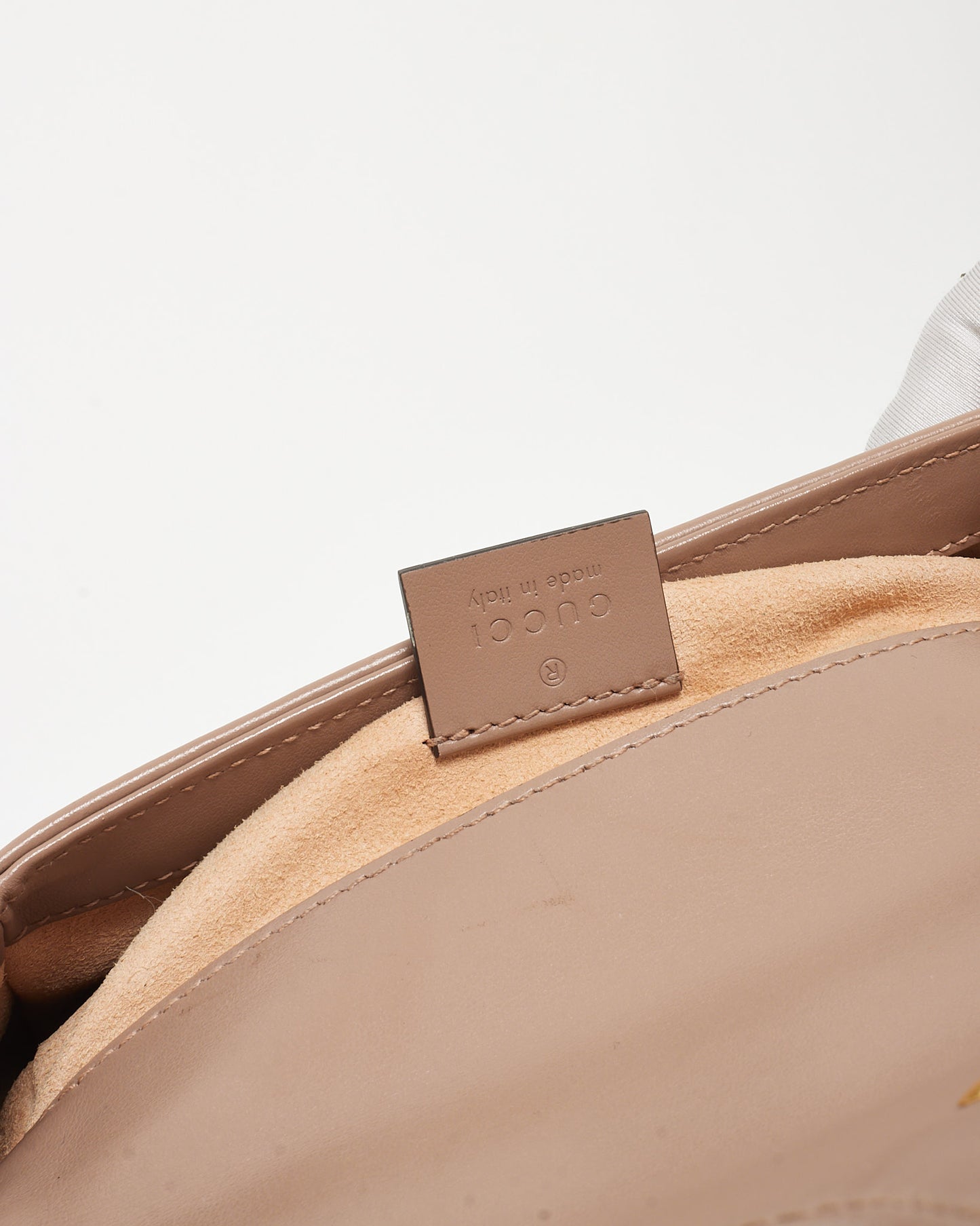 Gucci Beige Matelassé Leather Mini GG Marmont Top Handle Bag