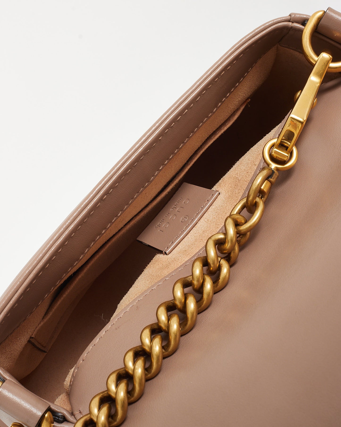 Gucci Beige Matelassé Leather Mini GG Marmont Top Handle Bag