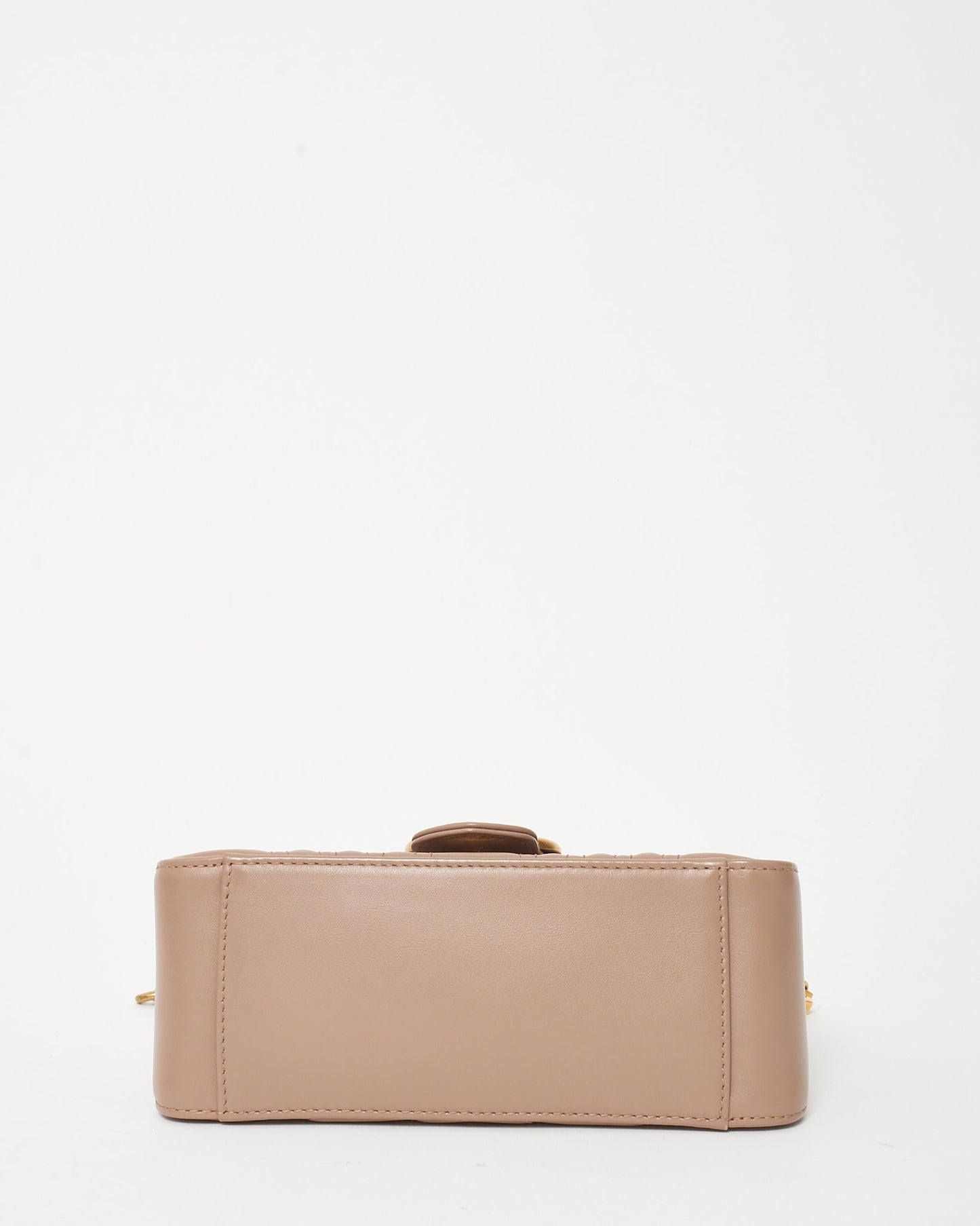 Gucci Beige Matelassé Leather Mini GG Marmont Top Handle Bag