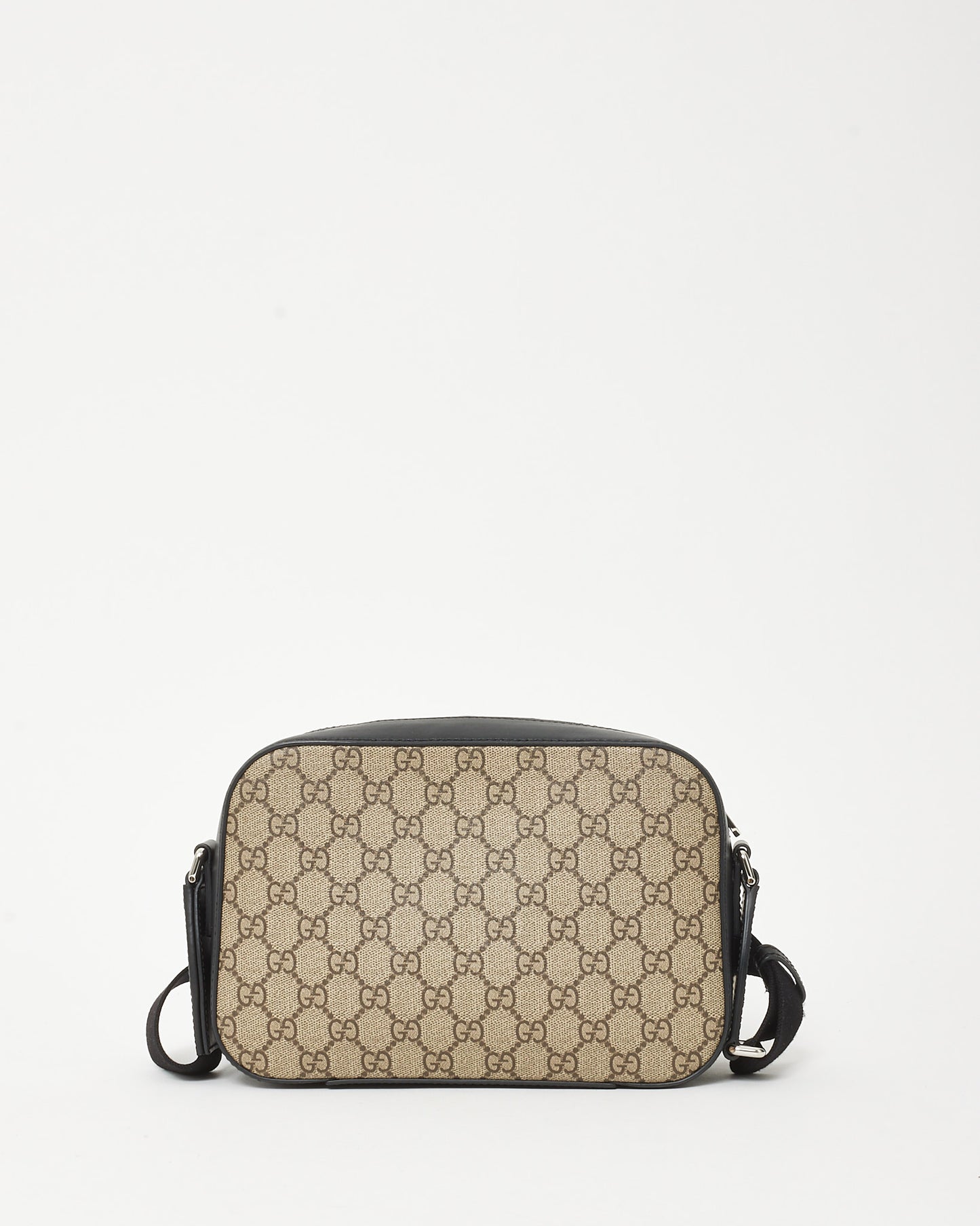 Gucci Black and Beige GG Monogram Supreme Coated Canvas Camera Bag