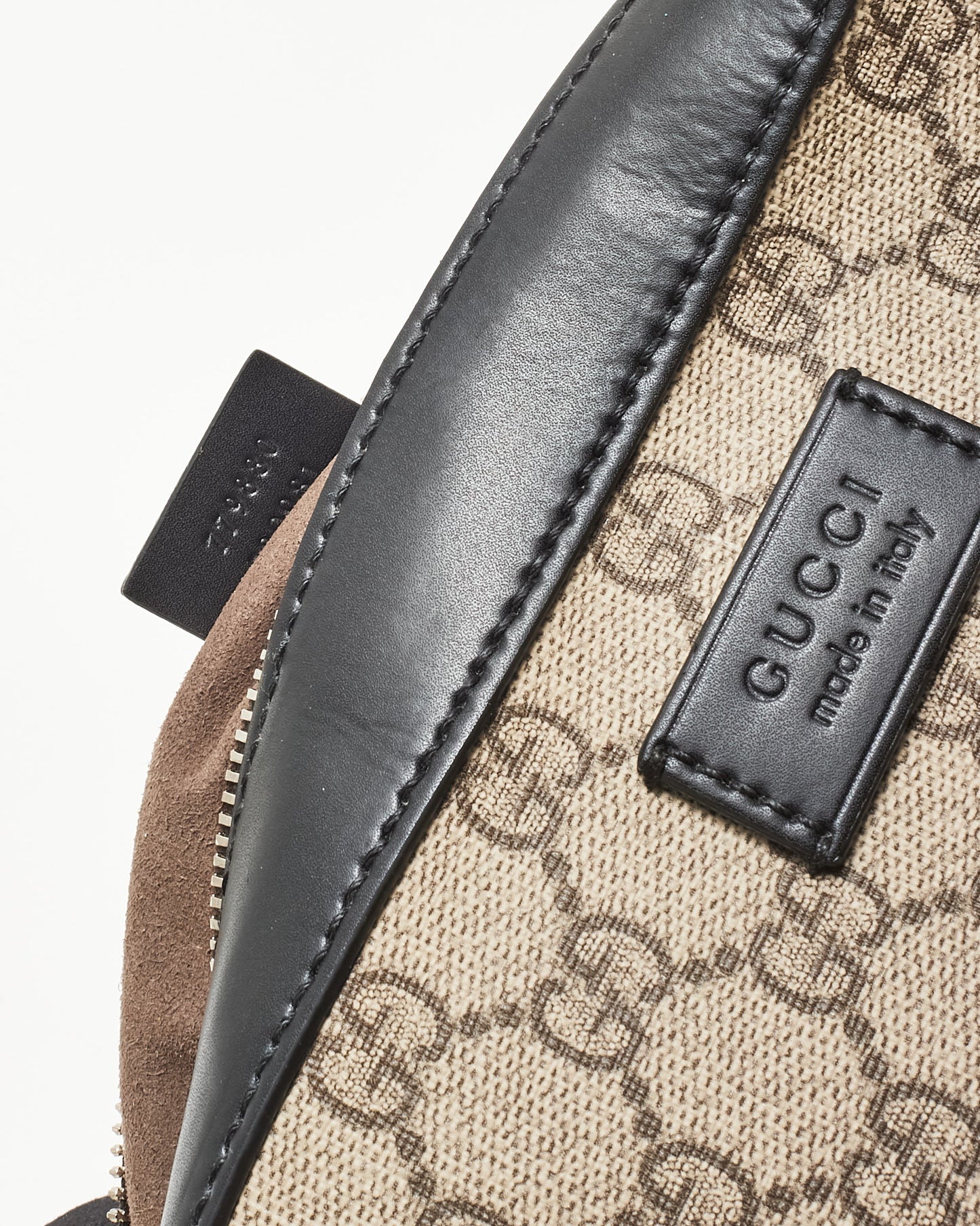 Gucci Black and Beige GG Monogram Supreme Coated Canvas Camera Bag