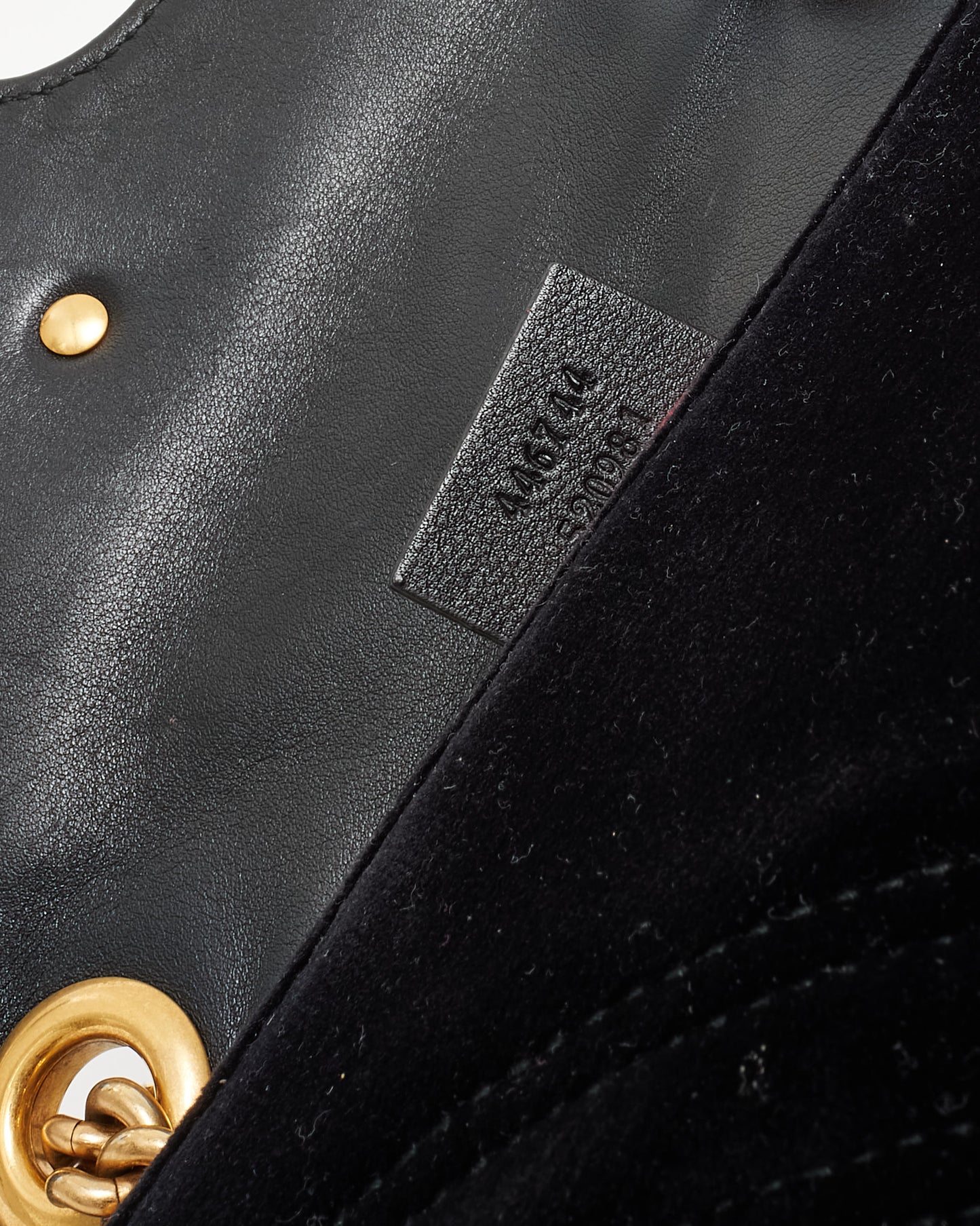 Gucci Black Matelassé Velvet Small GG Marmont Shoulder Bag