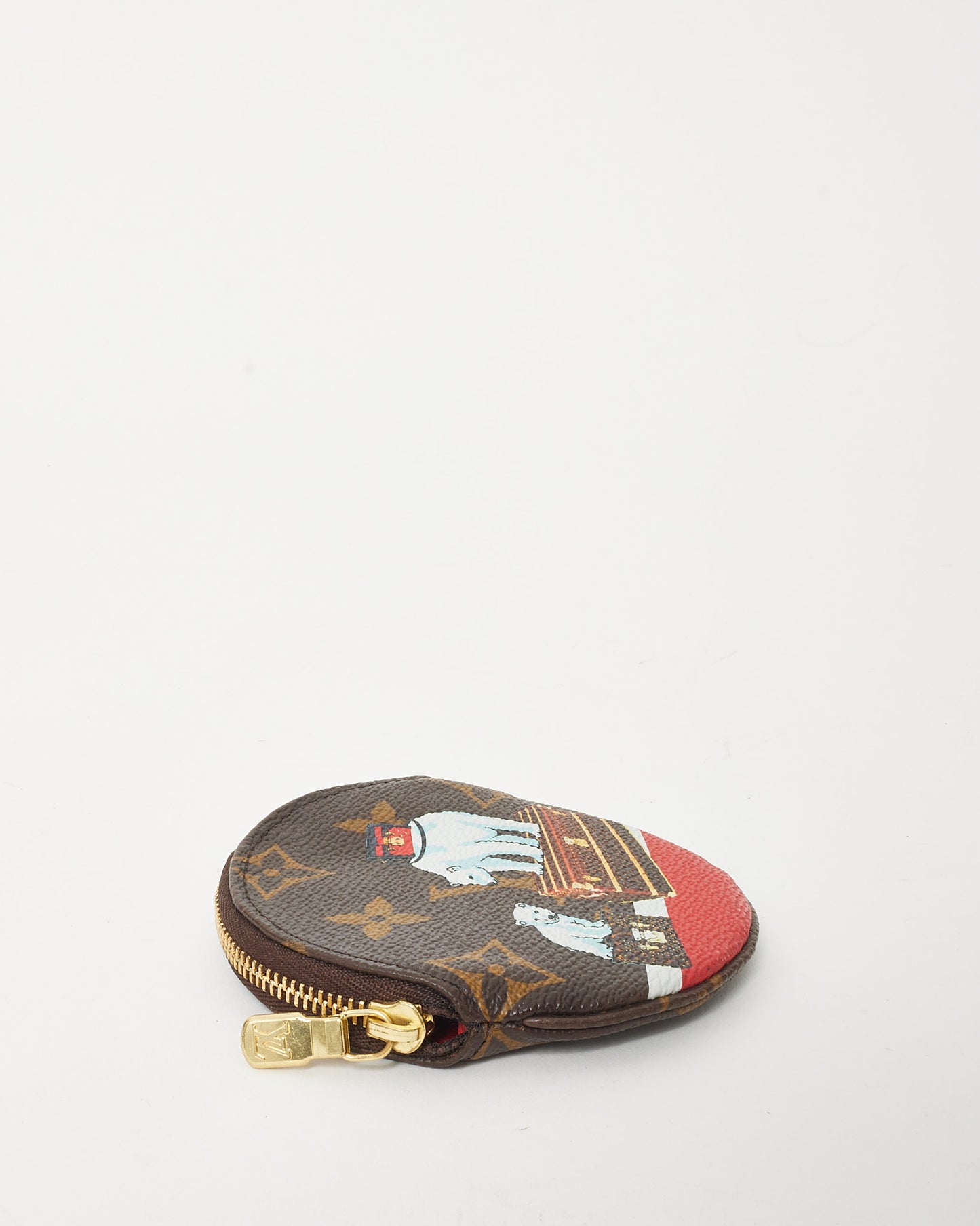 Louis Vuitton Monogram Canvas Limited Edition Polar Bear Round Coin Purse