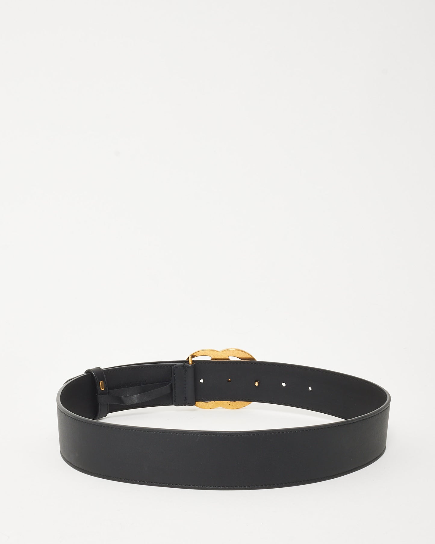 Gucci Black Leather GG Marmont Belt - 75/30