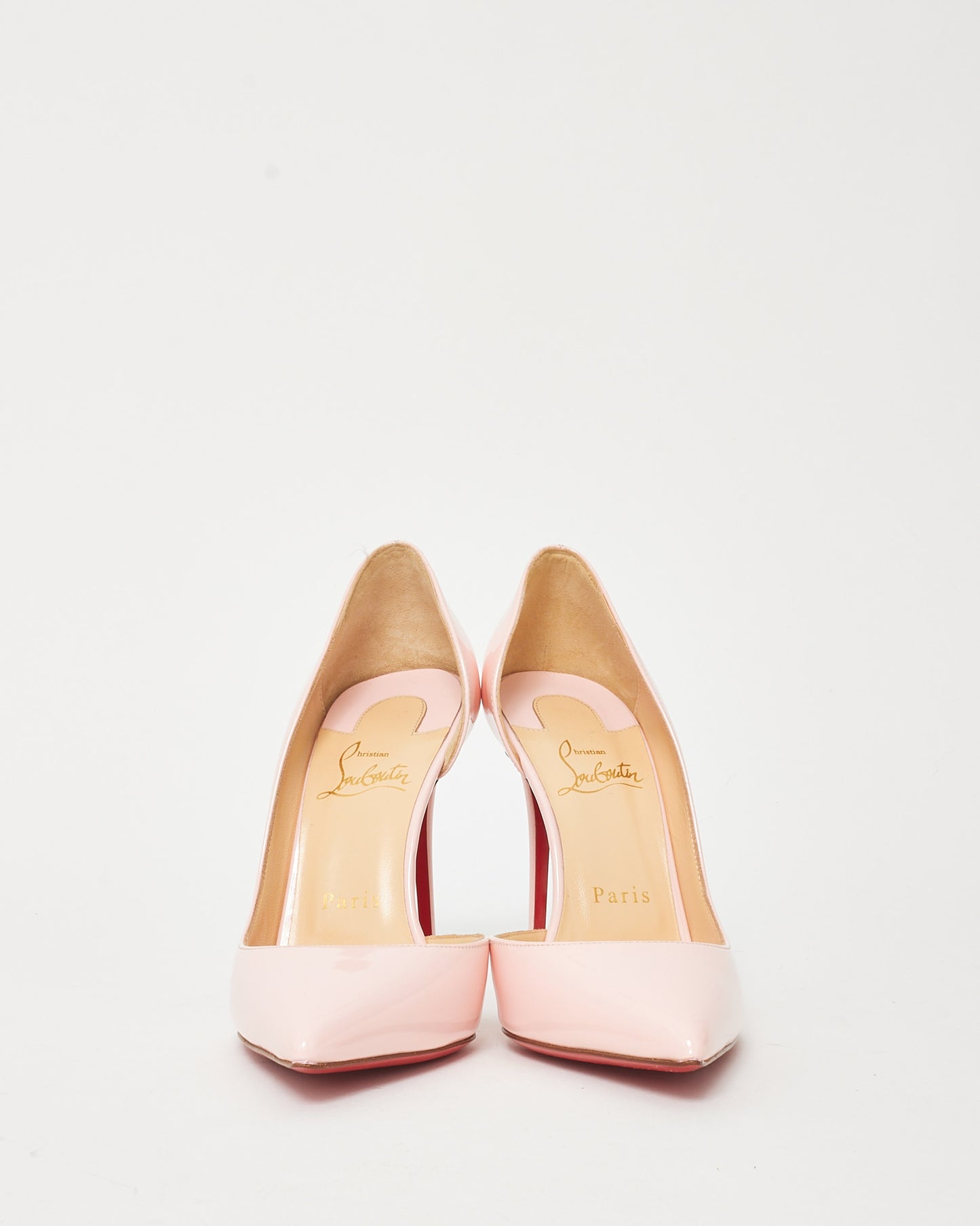 Christian Louboutin Pink Patent Leather Iriza 100mm Pumps - 37.5