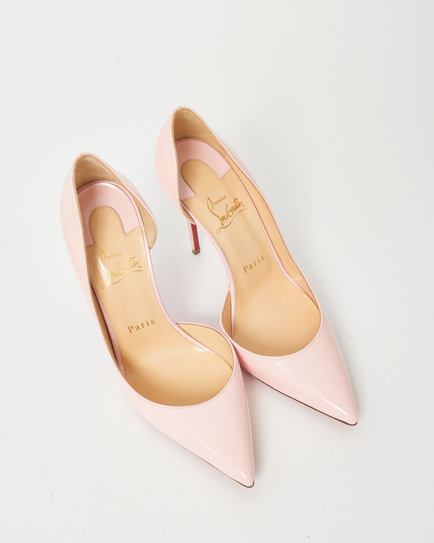 Christian Louboutin Pink Patent Leather Iriza 100mm Pumps - 37.5