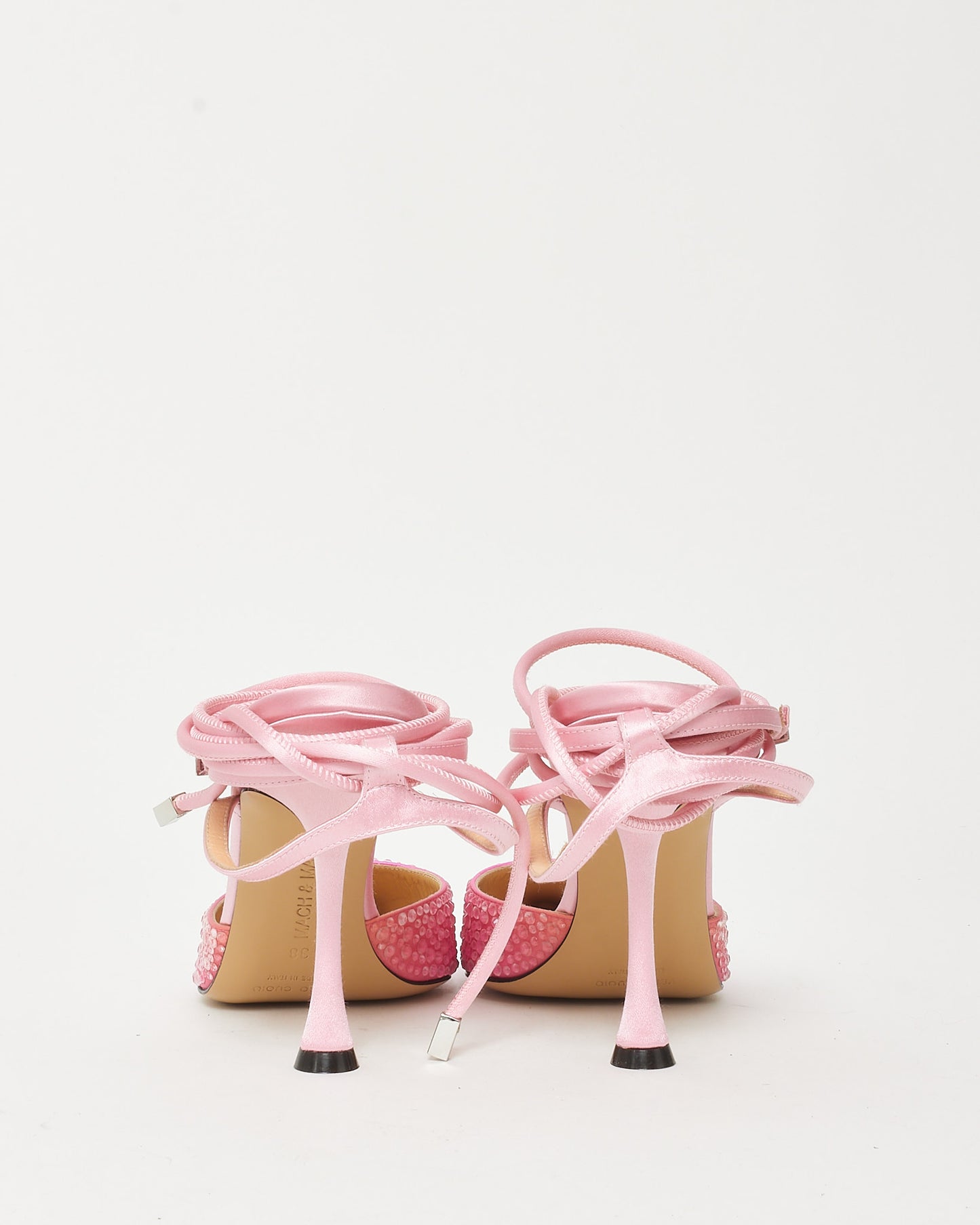 Mach & Mach Pink and Purple Tie-Dye Crystal Embellished Satin 100mm Pumps - 38